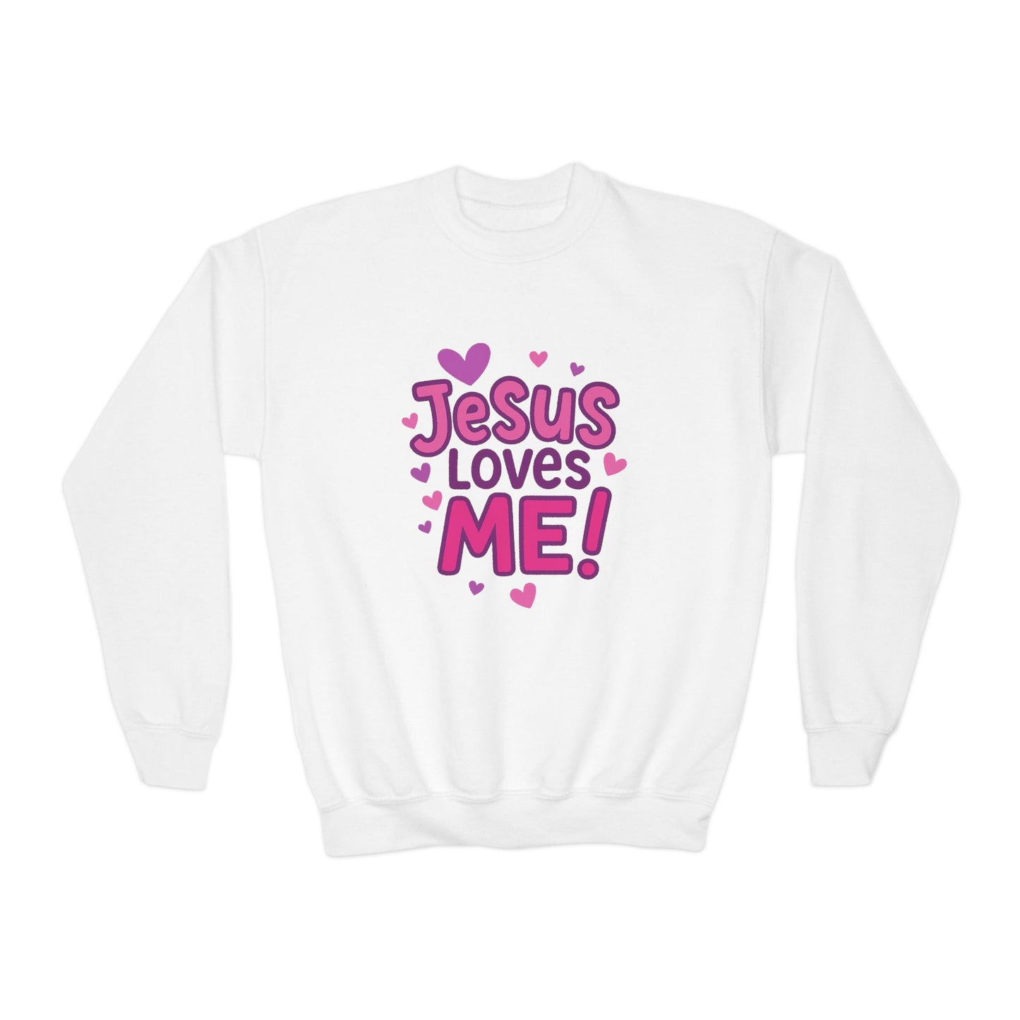"Jesus Love Me!" Girls Christian Sweatshirt (Heart Logo)