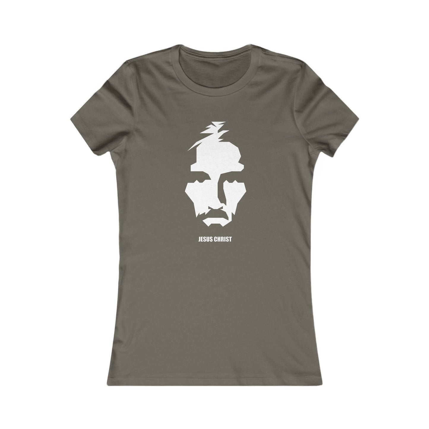 Jesus Portrait Women's Fitted Tshirt (Contemporary Logo) - Sweet Baby Jeez Teez