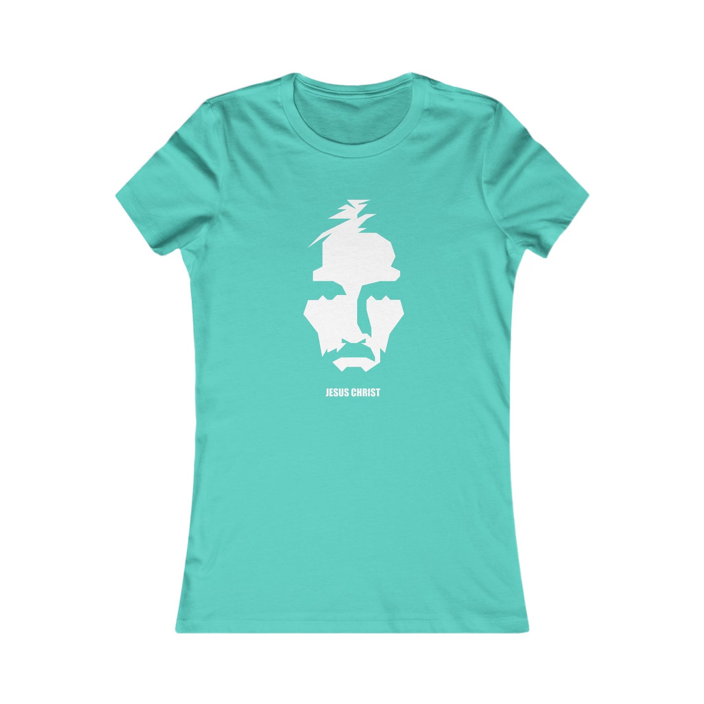 Jesus Portrait Women's Fitted Tshirt (Contemporary Logo) - Sweet Baby Jeez Teez