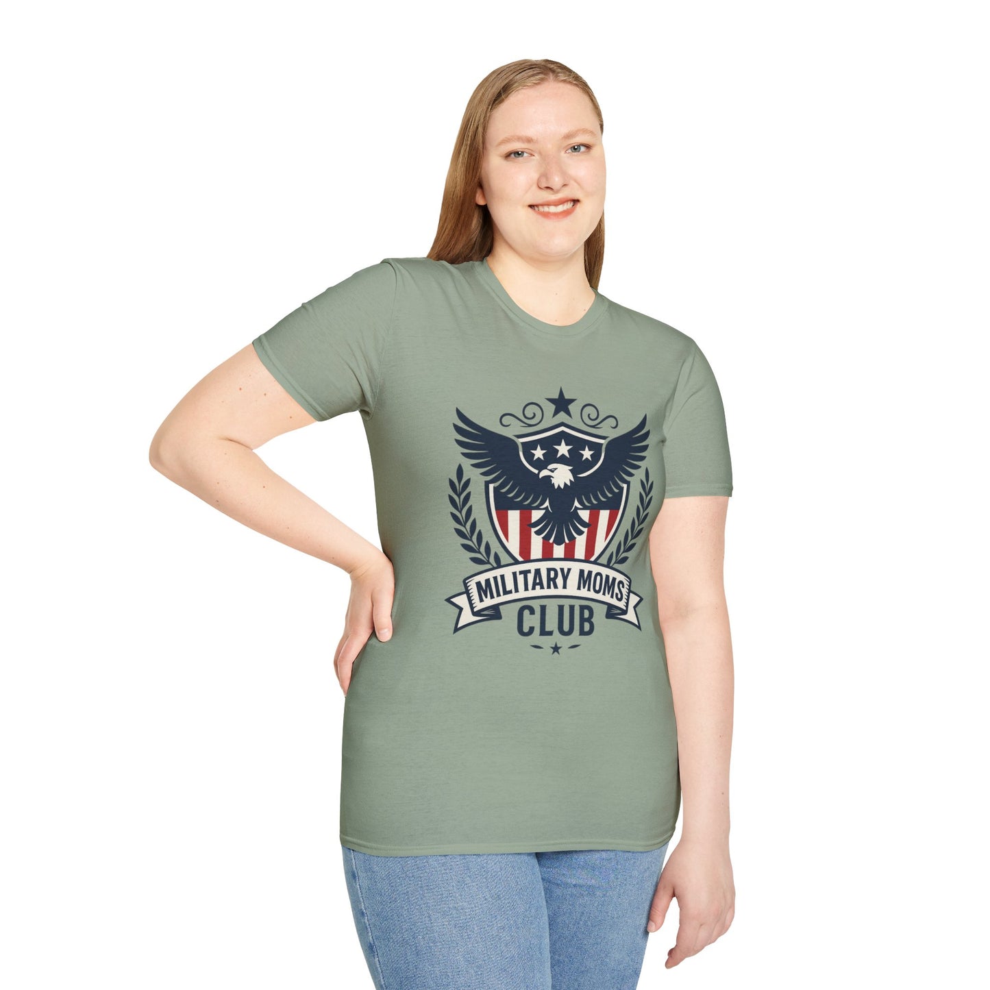 Military Moms Club Women's Relaxed Tshirt (Crest Logo) - Sweet Baby Jeez Teez