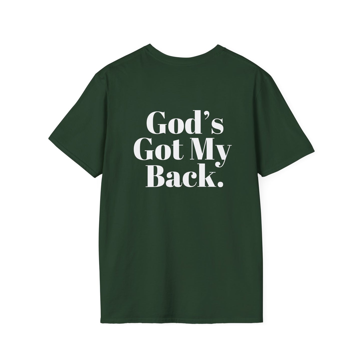 God's Got My Back Men's Tshirt (White Logo) - Sweet Baby Jeez Teez
