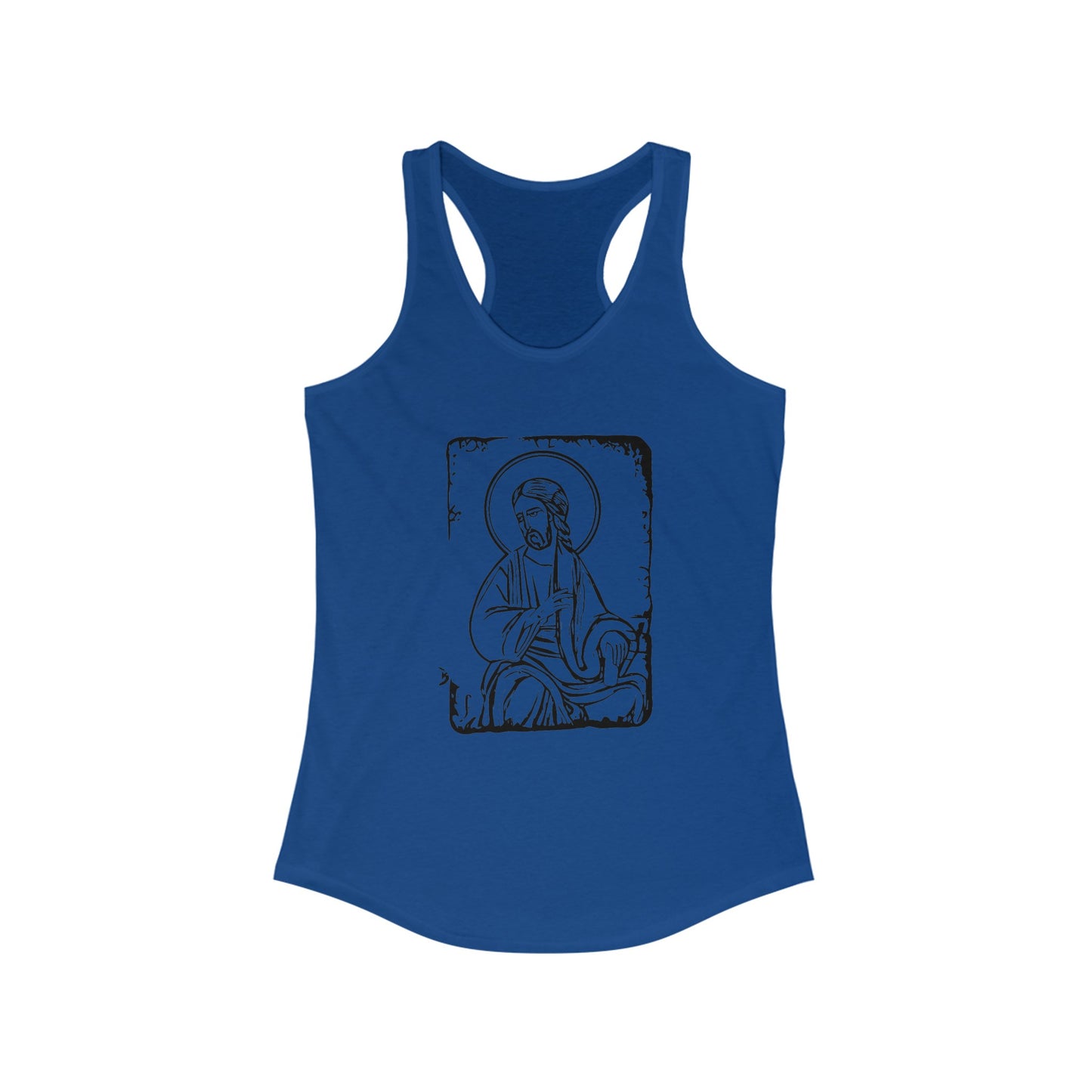 Orthodox Icon Women's Racerback Tank (Black Logo) - Sweet Baby Jeez Teez