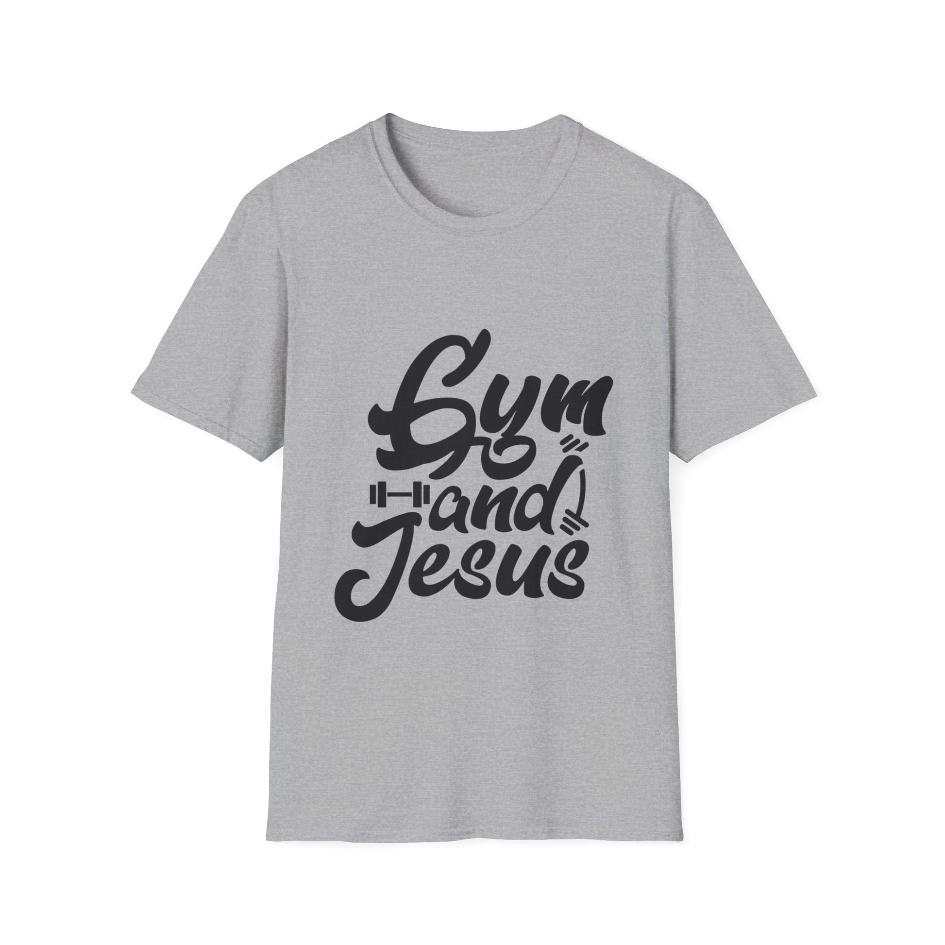 Gym and Jesus Men's Tshirt (Black Logo) - Sweet Baby Jeez Teez