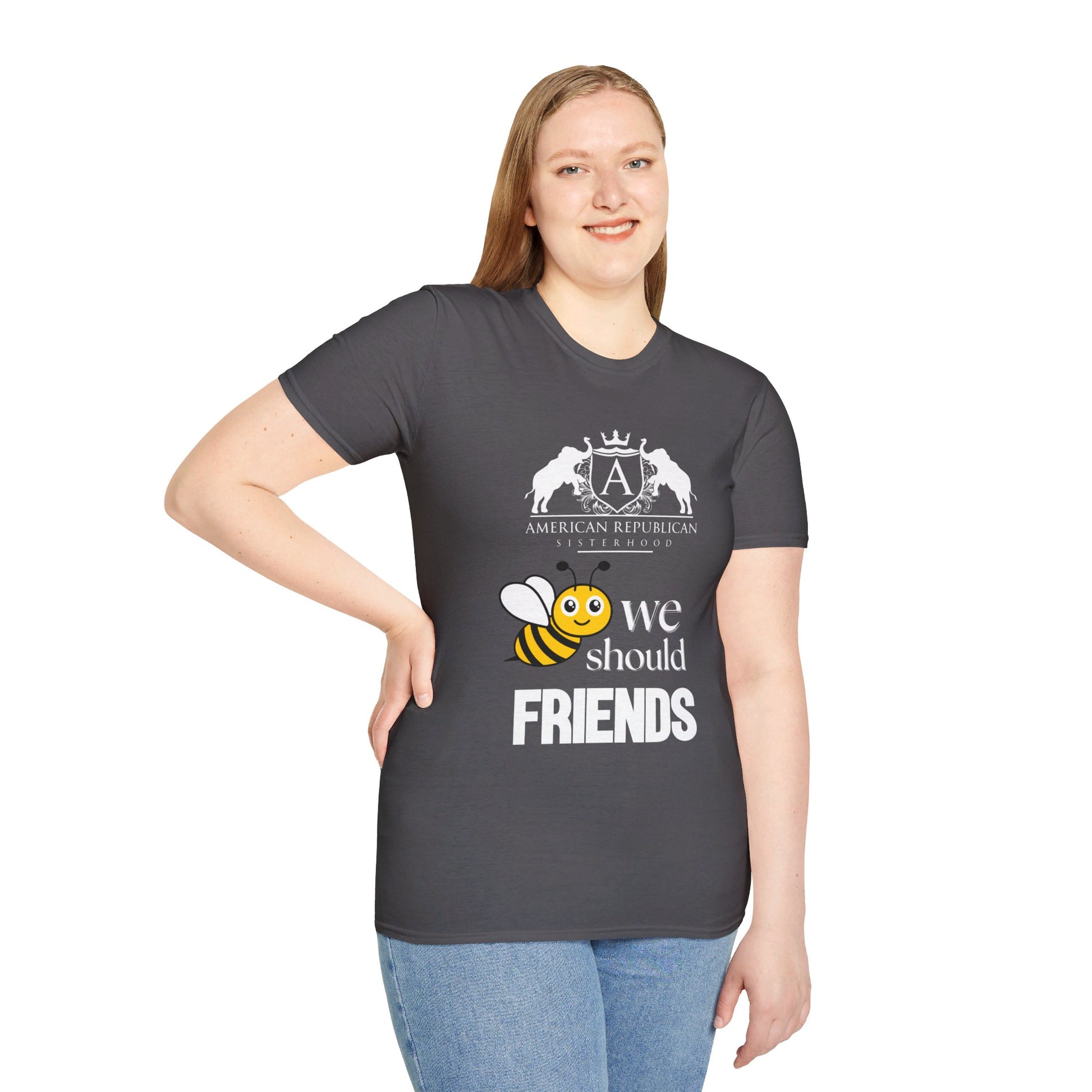 Bee Friends Women's Relaxed/Unisex Tshirt (ARS - Cartoon Logo) - Sweet Baby Jeez Teez