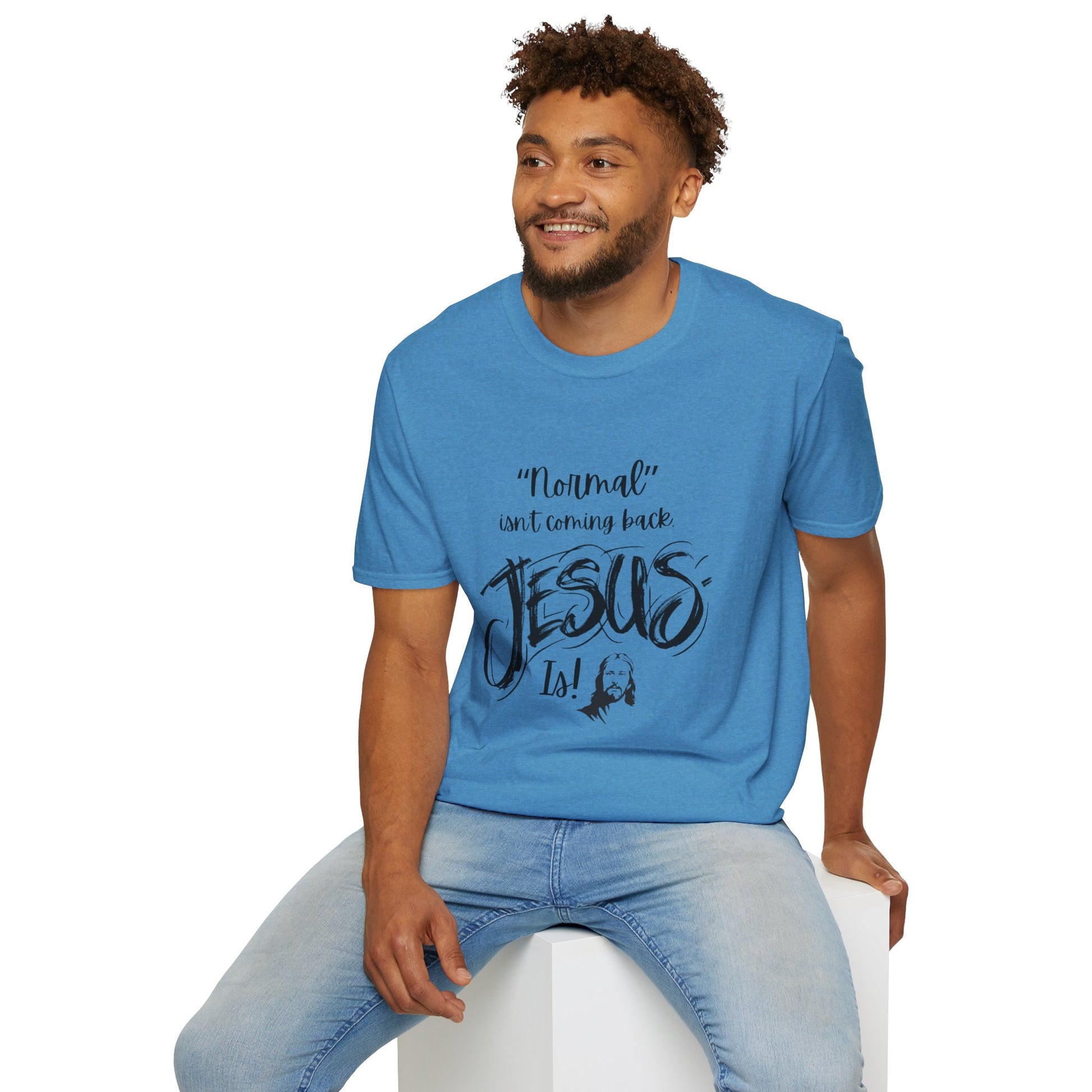 Normal Isn't Coming Back Men's Tshirt (Black Logo) - Sweet Baby Jeez Teez