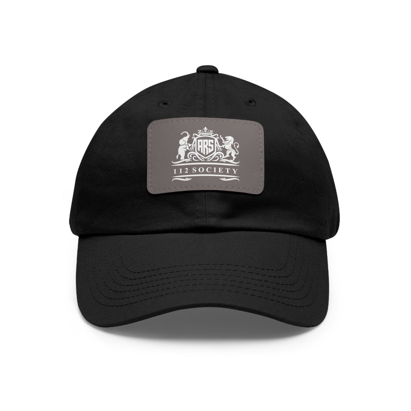 ARS 112 Society Men's Dad Hat with Leather Patch (White Logo) - Sweet Baby Jeez Teez