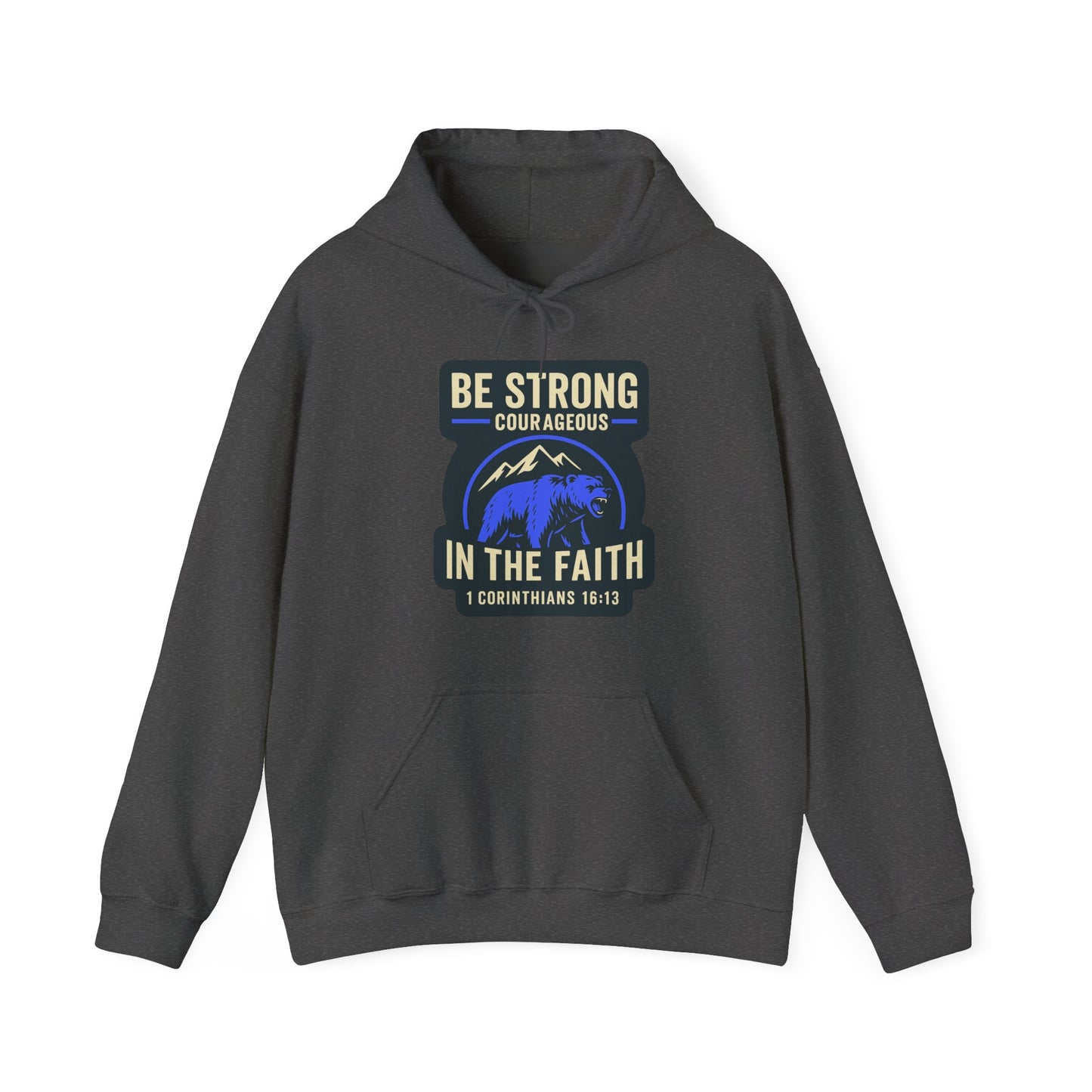 "Be Strong and Courageous" Bear Bible Verse Sweatshirt