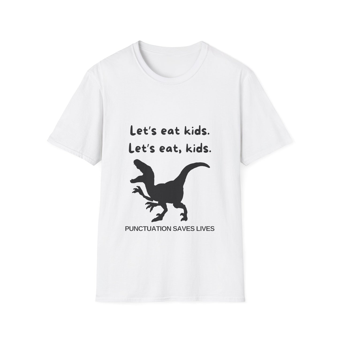 Lets Eat Kids Mens Tshirt (Black Logo) - Sweet Baby Jeez Teez