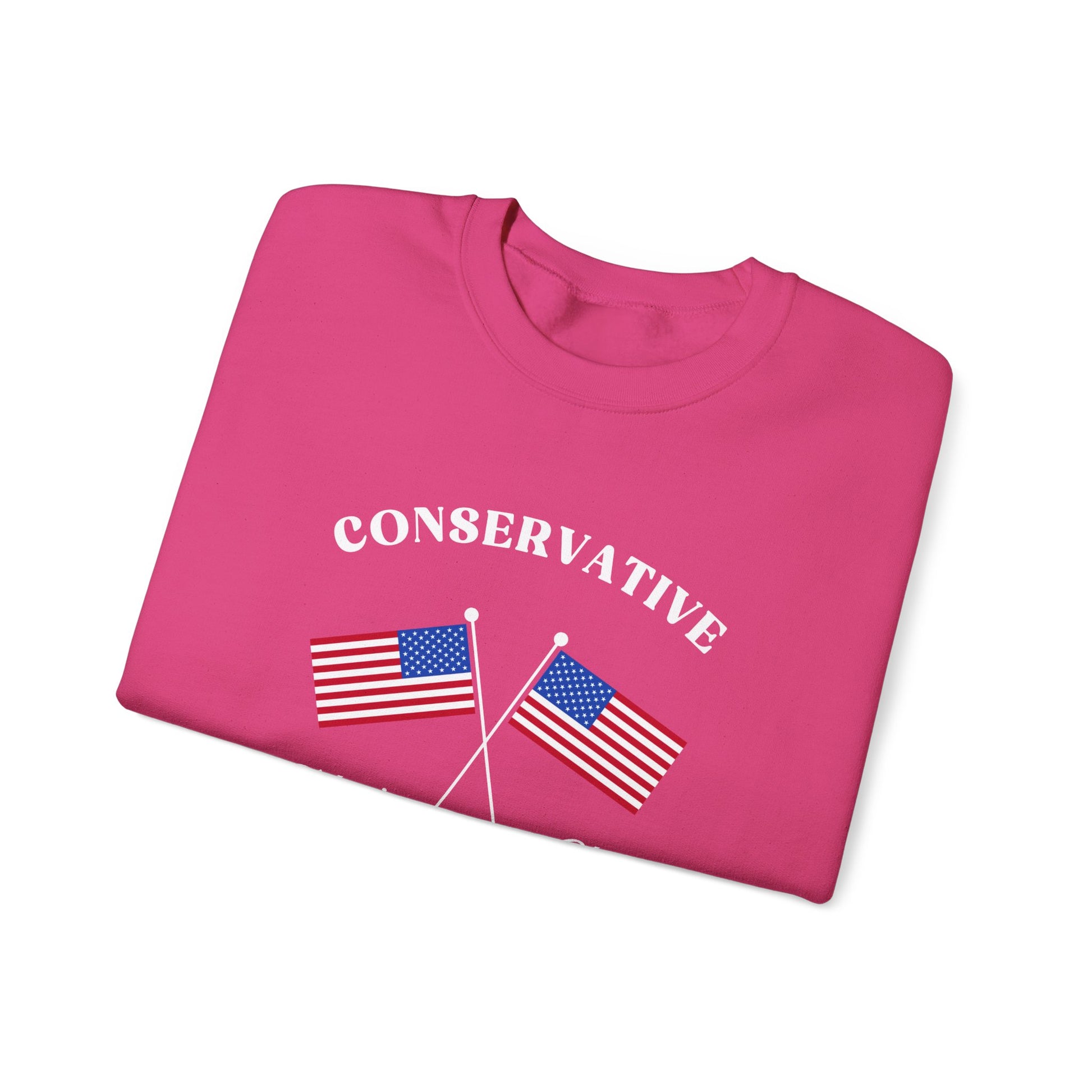 Conservative Mom's Club Crewneck Sweatshirt - Raising Patriots Since 1776 (White Logo) - Sweet Baby Jeez Teez
