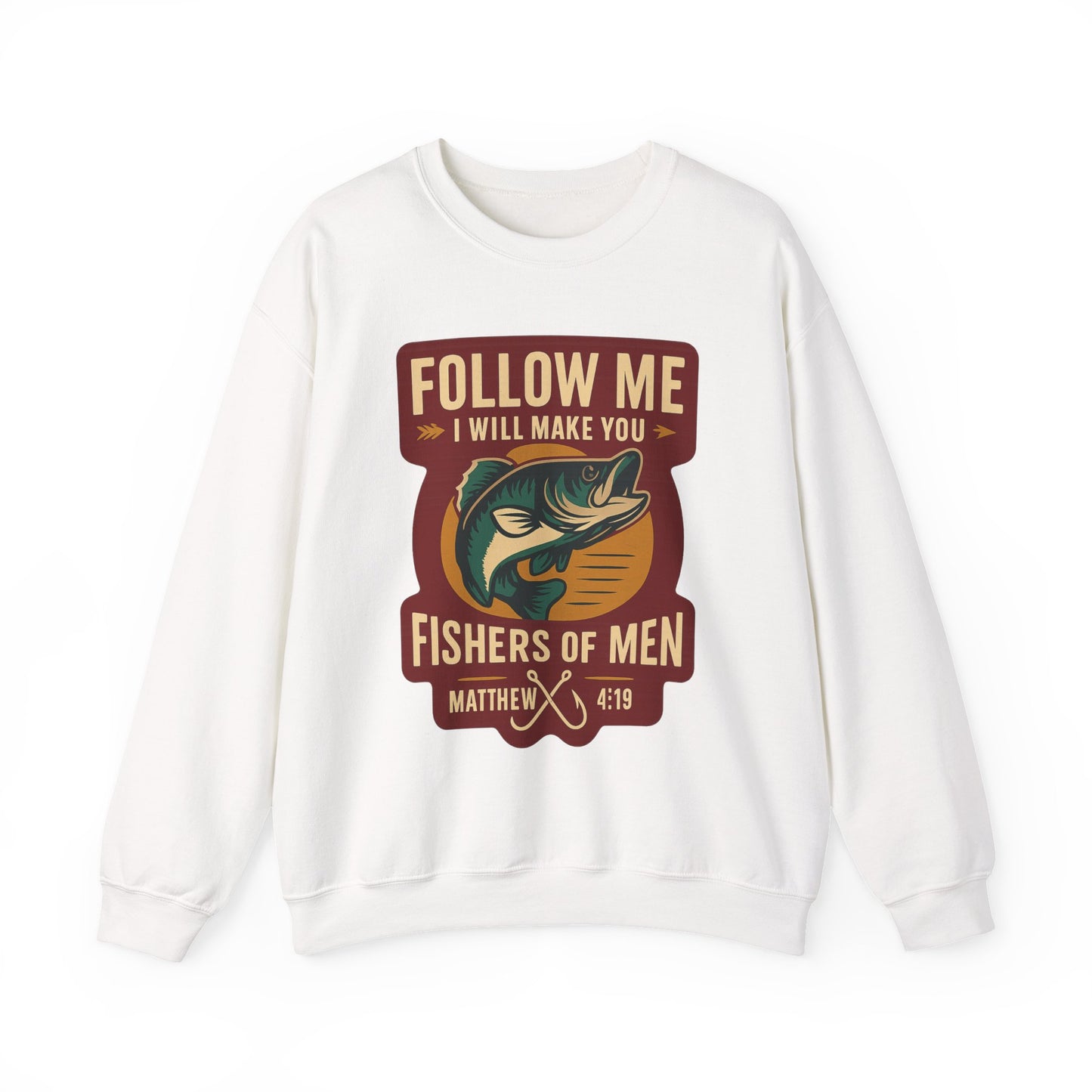 "Follow Me" Fisherman Bible Verse Crewneck Sweatshirt