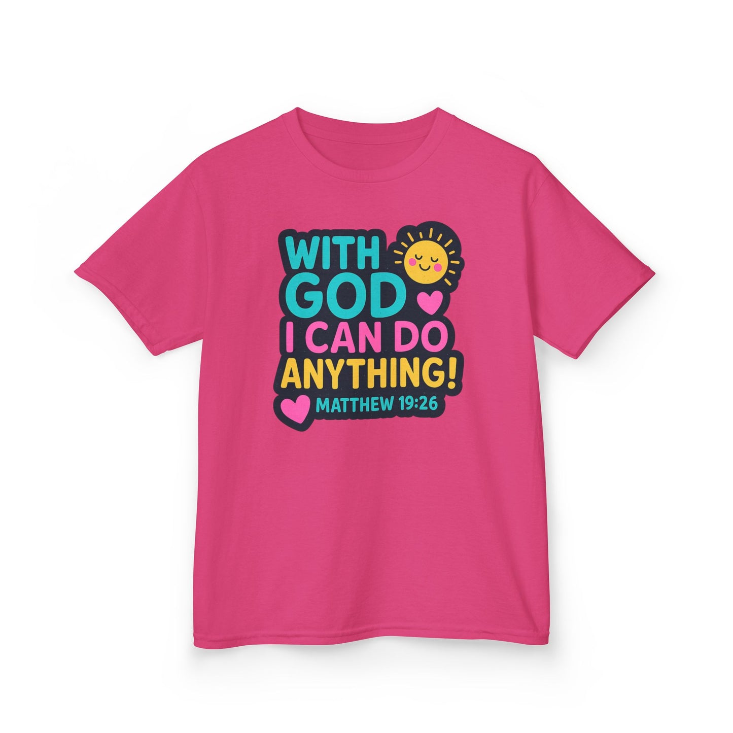 "With God I Can Do Anything!" Bible Verse Girls Soft Tshirt