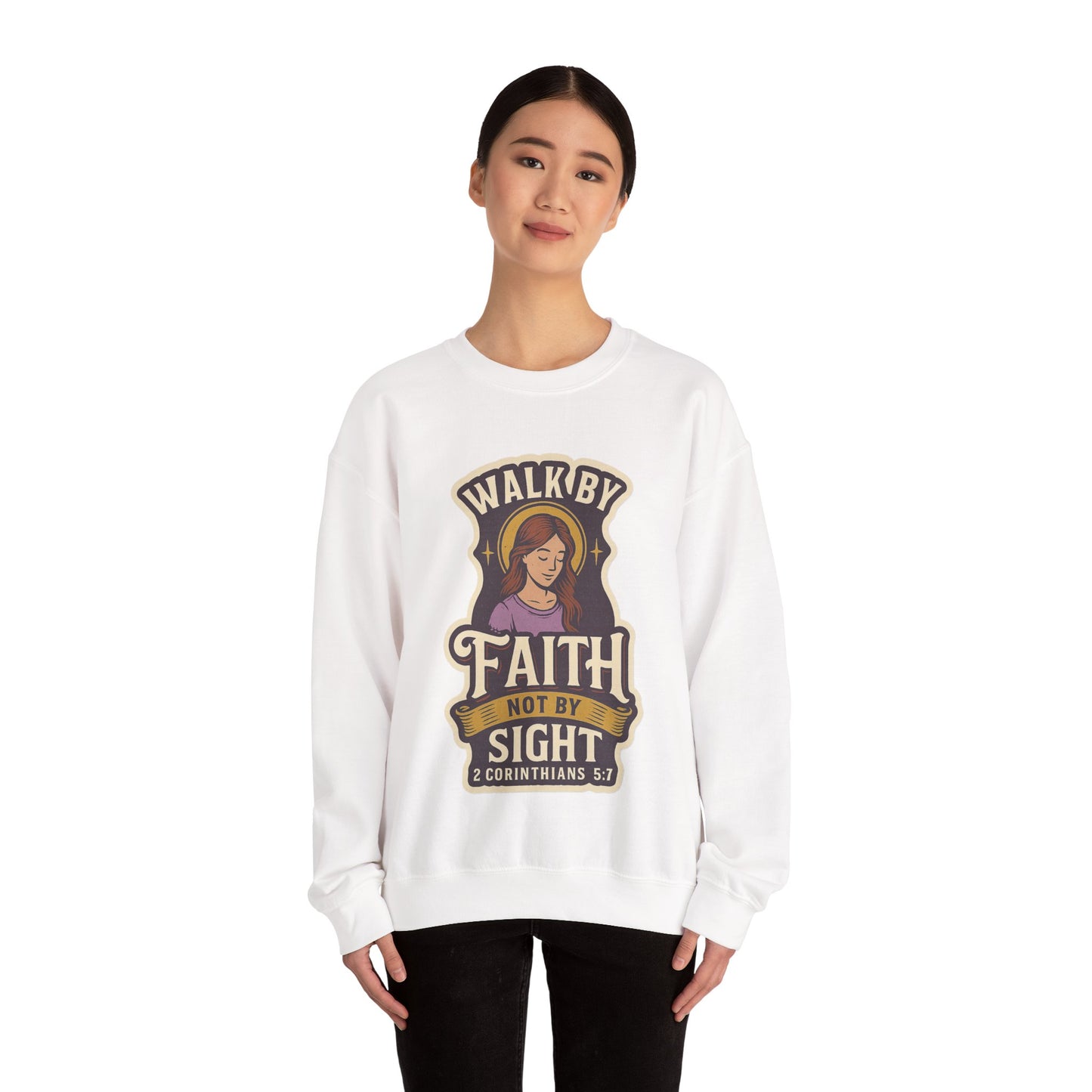 "Walk by Faith" Bible Verse Christian Inspirational Sweatshirt