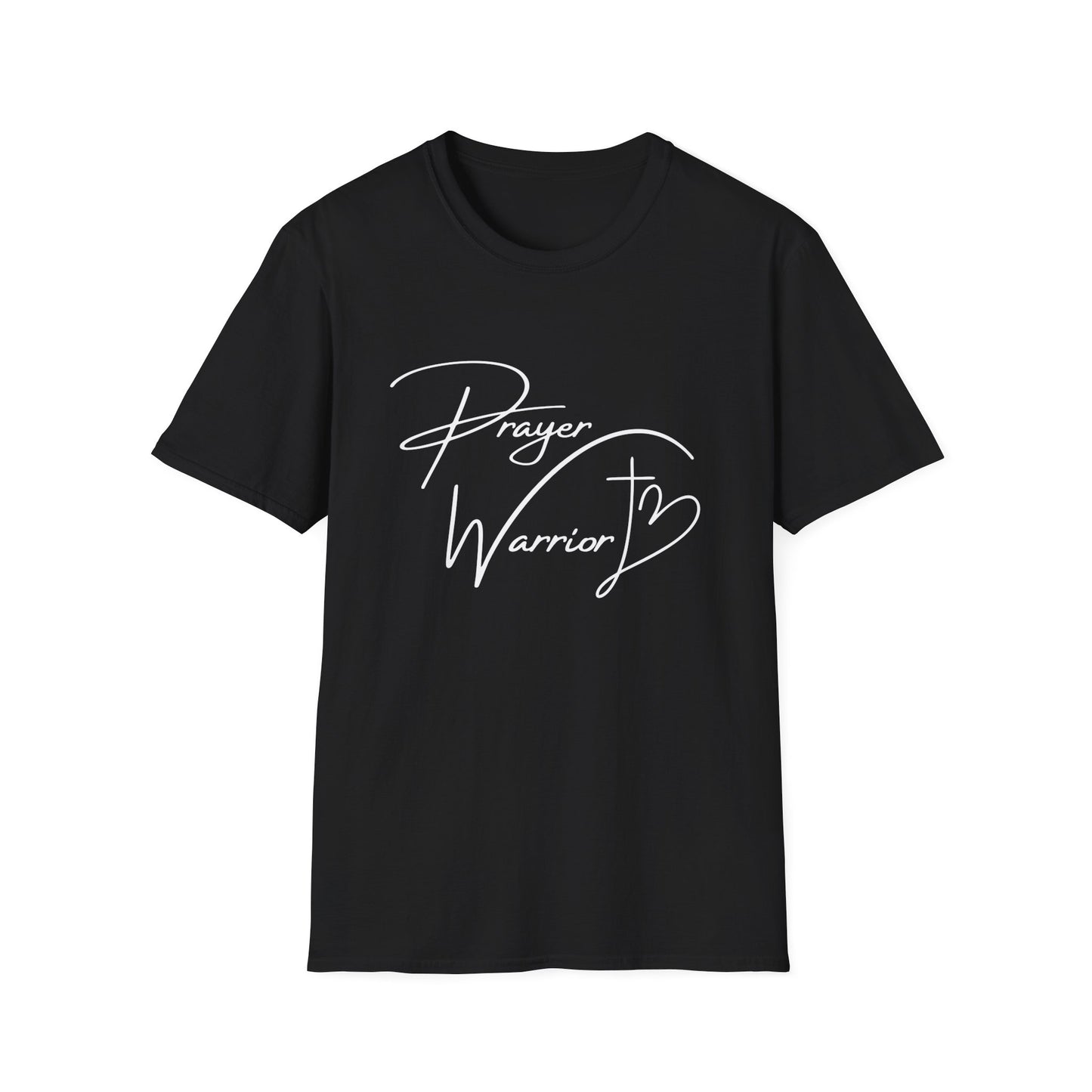 Prayer Warrior Cross Heart Women's Relaxed/Plus Tshirt (White Logo) - Sweet Baby Jeez Teez