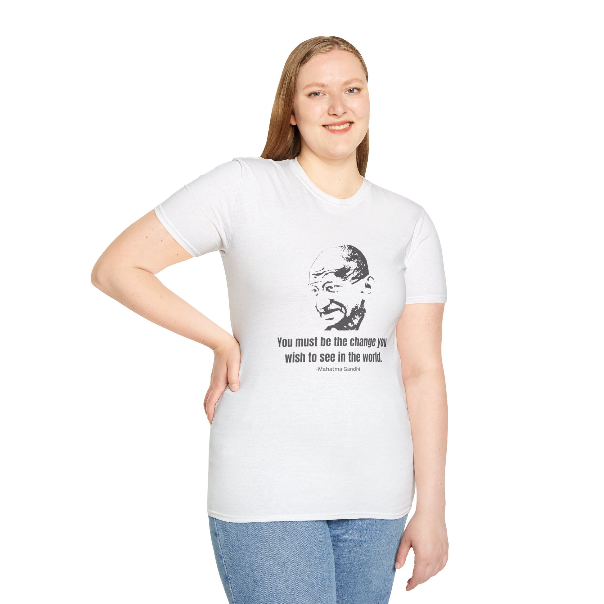 Be the Change Women's Relaxed/Plus Tshirt (IW Gray Logo) - Sweet Baby Jeez Teez