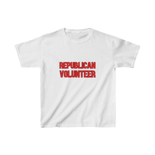 Republican Volunteer Kids Unisex Tshirt (Red Logo) - Sweet Baby Jeez Teez