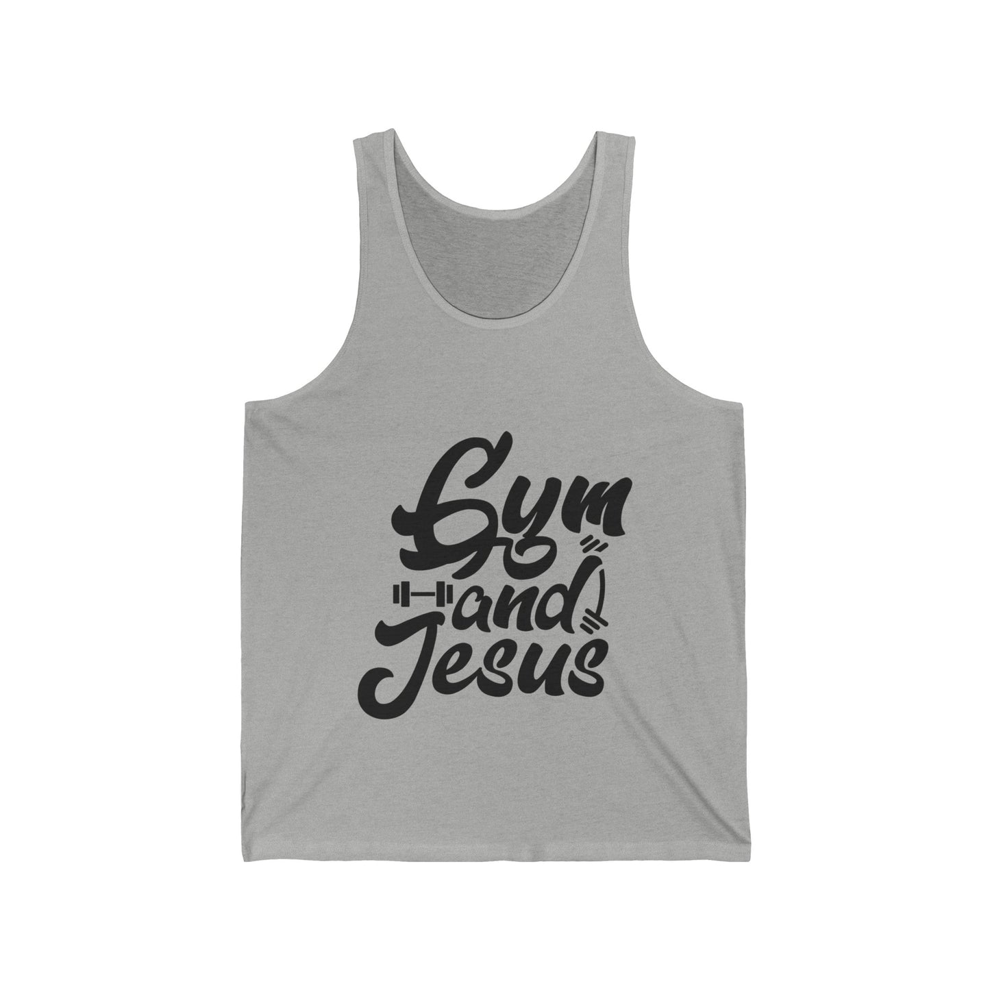 Gym and Jesus Men's Jersey Tank (Black Logo) - Sweet Baby Jeez Teez