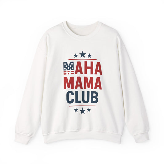 "MAHA MAMA CLUB" Ladies Relaxed Sweatshirt (White) - Sweet Baby Jeez Teez