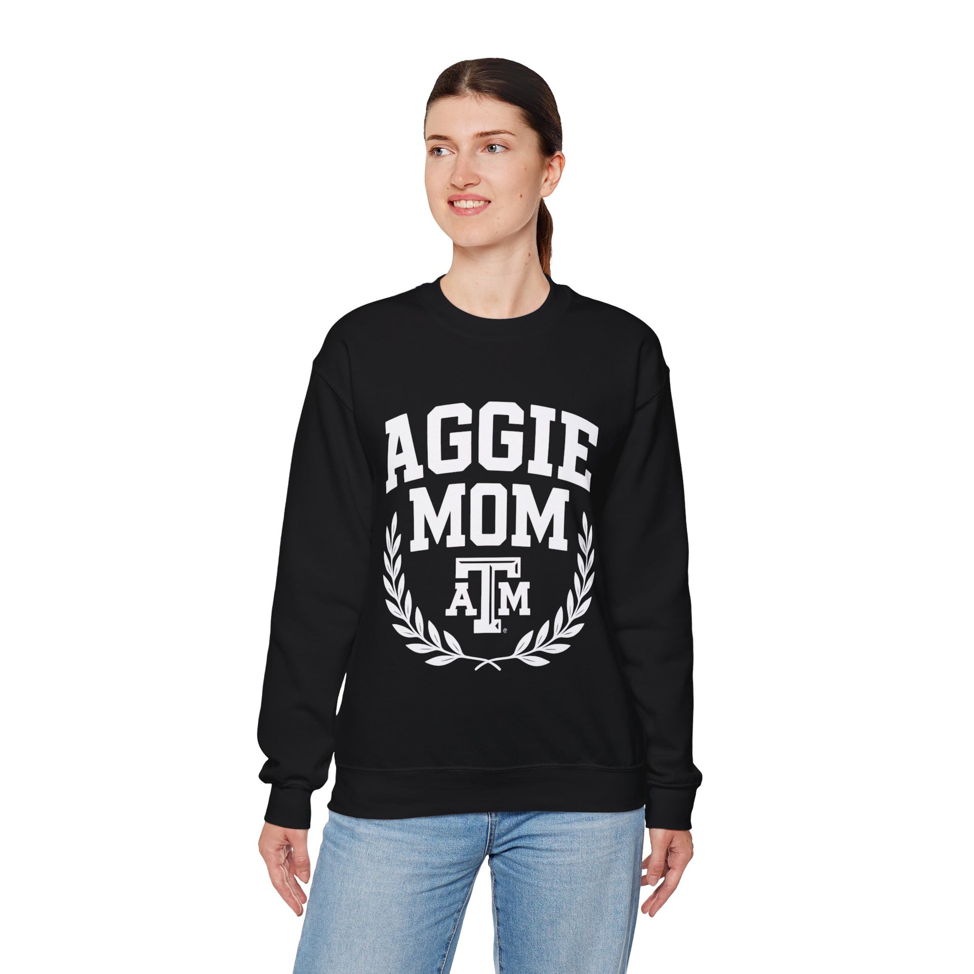 Aggie Mom Texas A&M Cozy Women's Crewneck Sweatshirt - Sweet Baby Jeez Teez