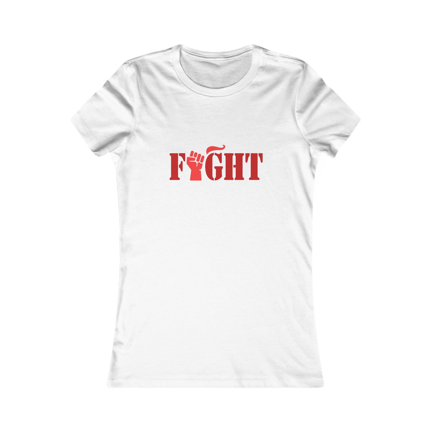 Fight Women's Fitted Tshirt (Red Fist Logo) - Sweet Baby Jeez Teez