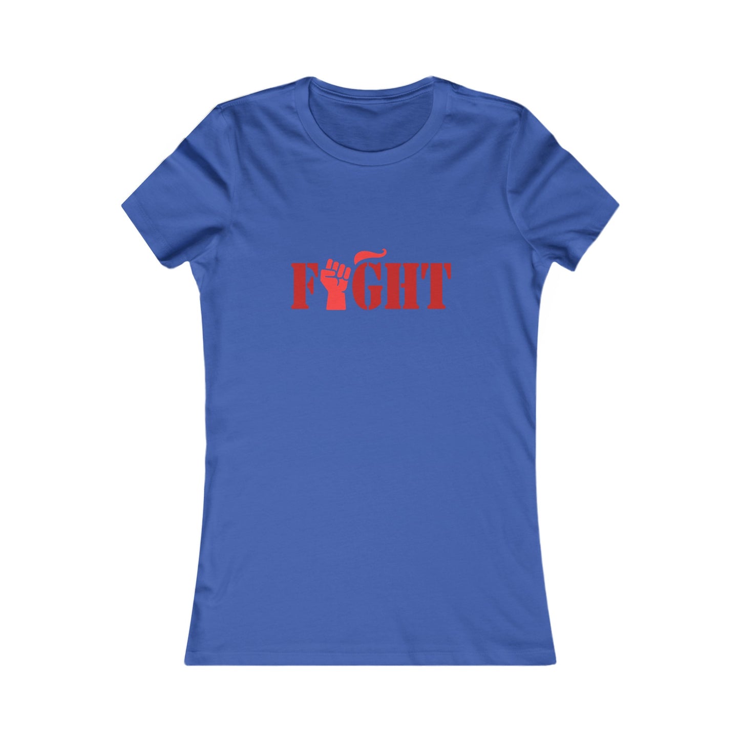 Fight Women's Fitted Tshirt (Red Fist Logo) - Sweet Baby Jeez Teez