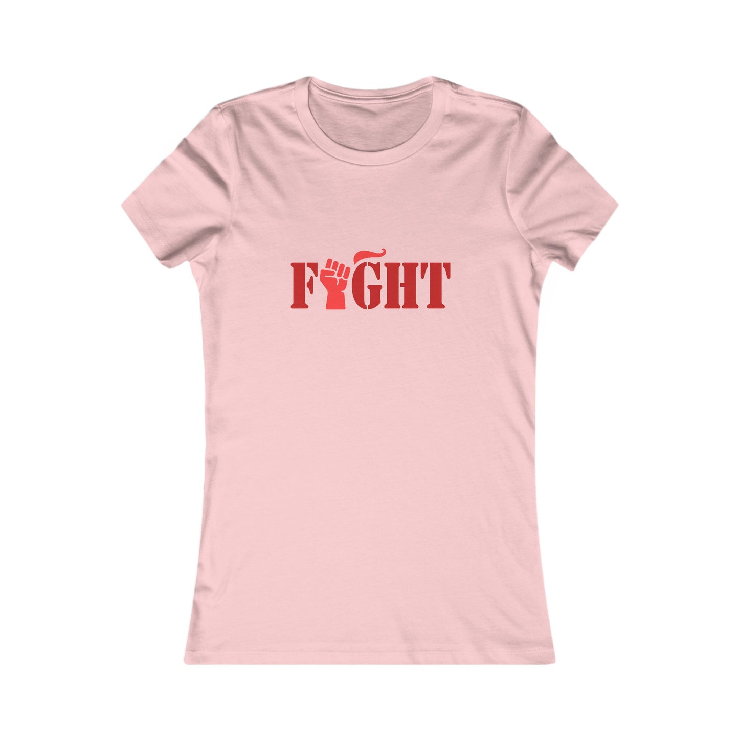 Fight Women's Fitted Tshirt (Red Fist Logo) - Sweet Baby Jeez Teez