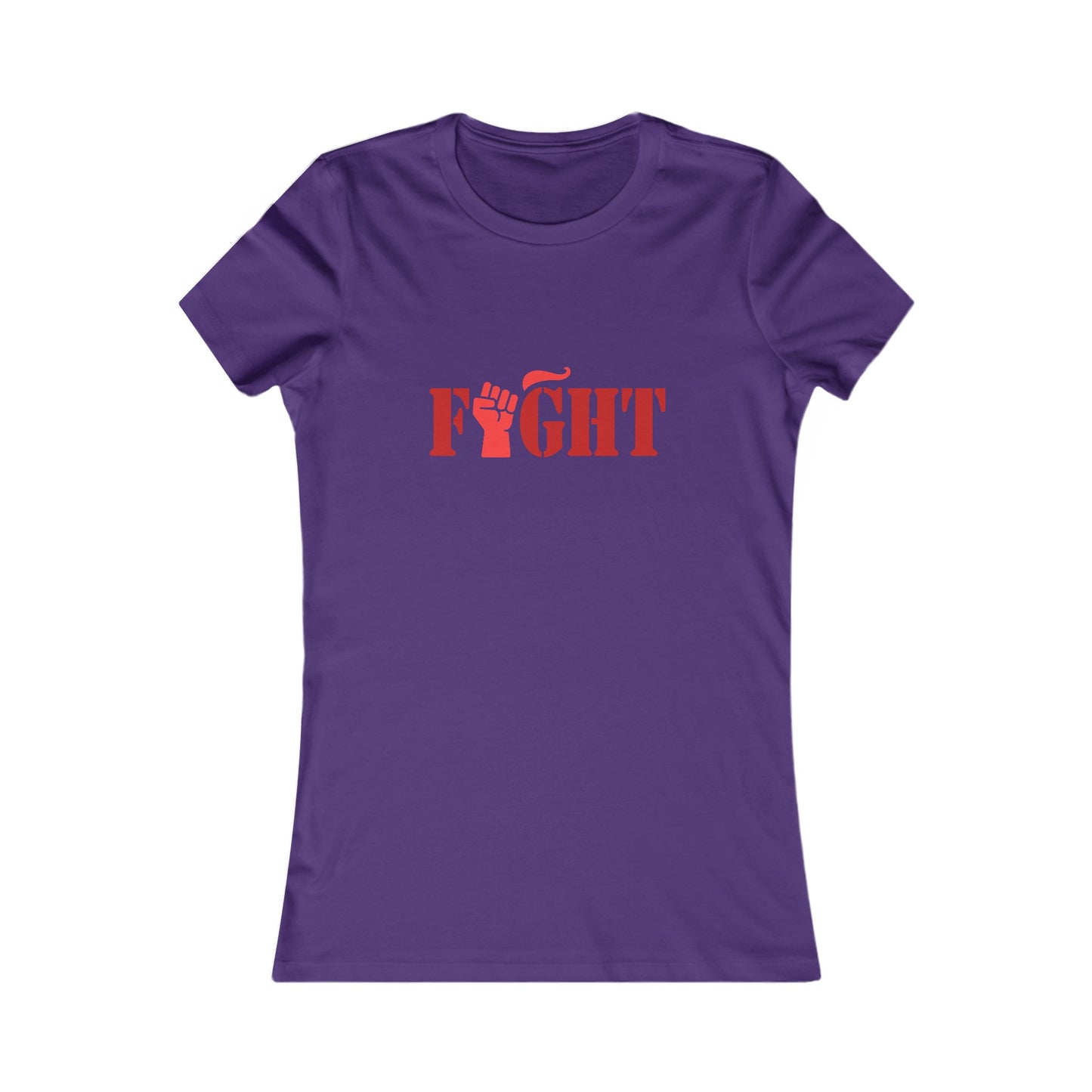 Fight Women's Fitted Tshirt (Red Fist Logo) - Sweet Baby Jeez Teez