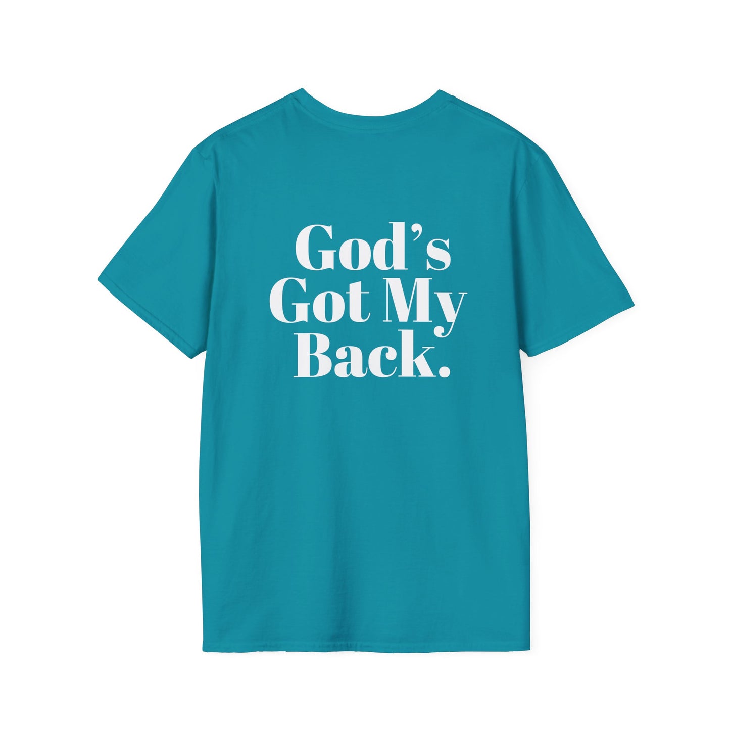 God's Got My Back Men's Tshirt (White Logo) - Sweet Baby Jeez Teez