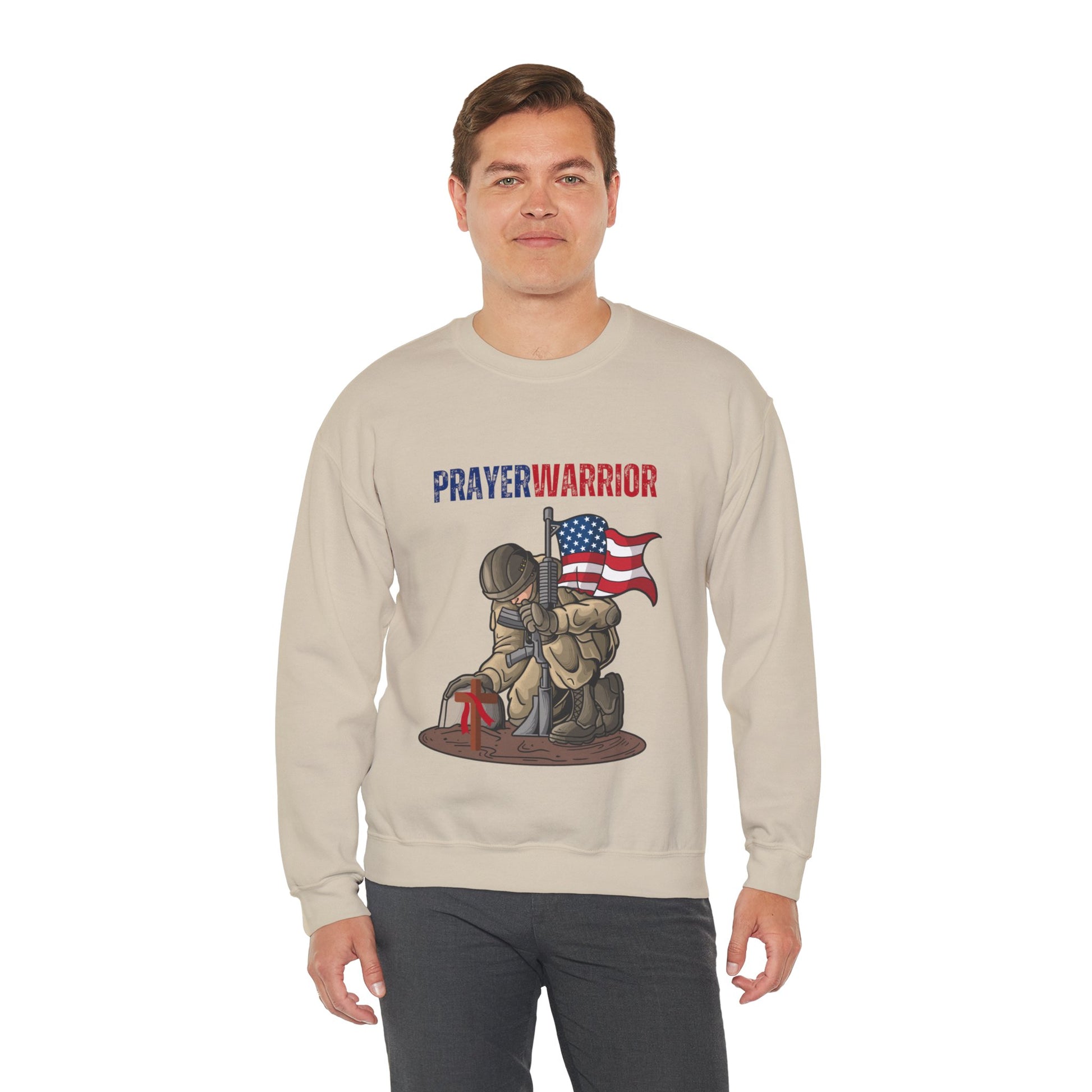 Prayer Warrior Soldier Men's Sweatshirt - Sweet Baby Jeez Teez