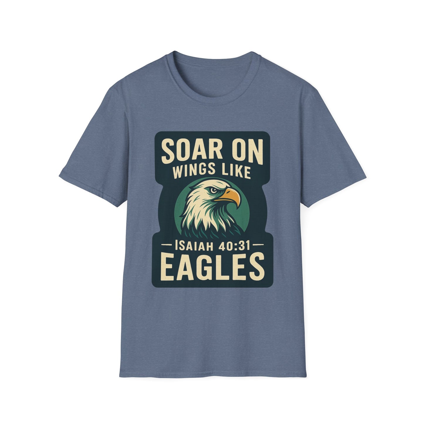 "Isiah 40:31" Soar on Wings Bible Verse Softstyle Tshirt