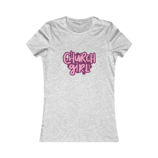 Church Girl Women's Fitted Tshirt (Pinks Logo)