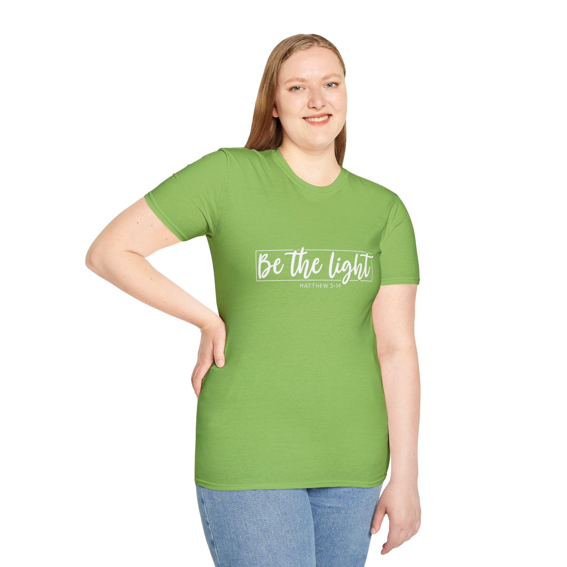 Be the Light Womens Relaxed/Plus Tshirt (White Logo) - Sweet Baby Jeez Teez