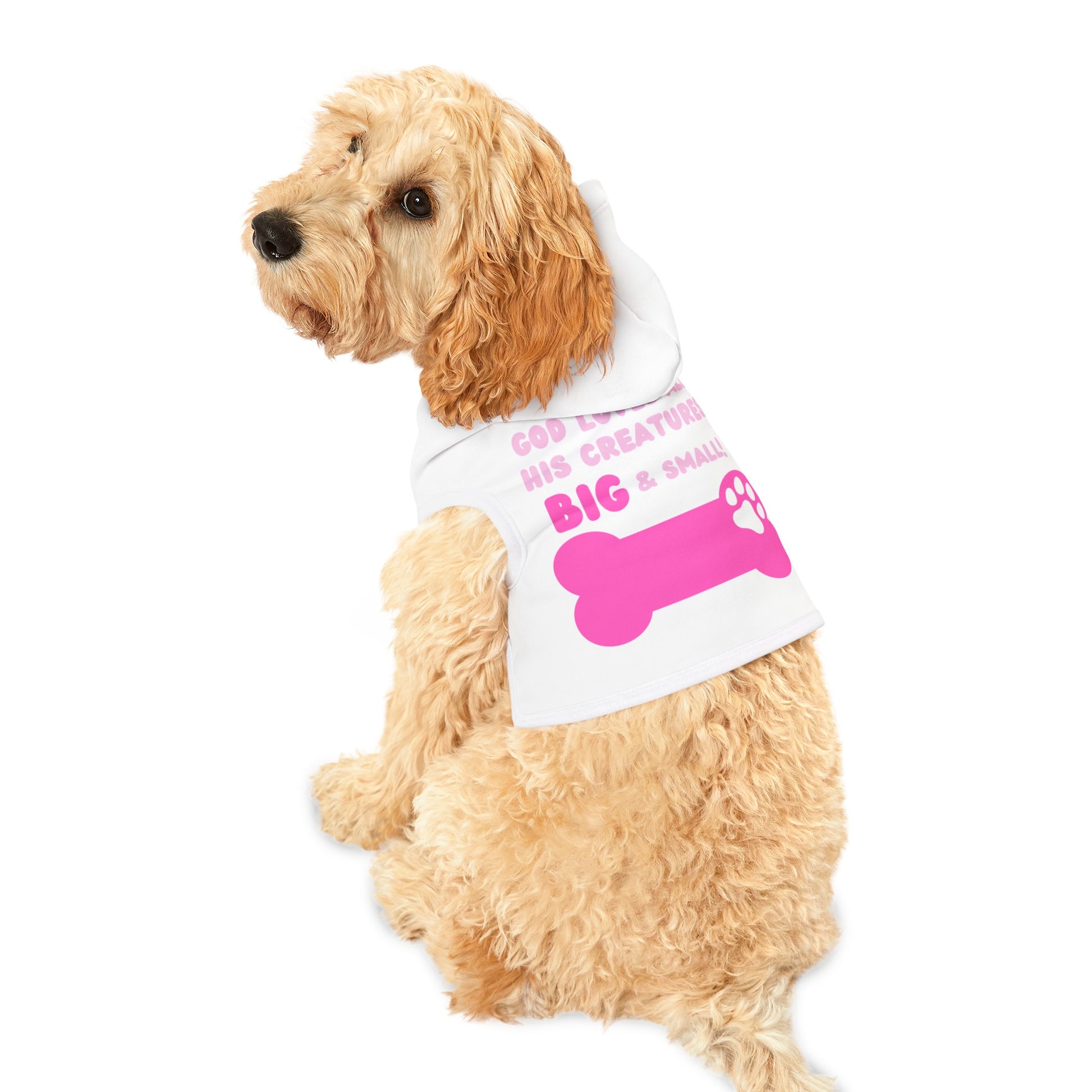 God Loves All Doggo Hoodie (Pink Logo) - Sweet Baby Jeez Teez