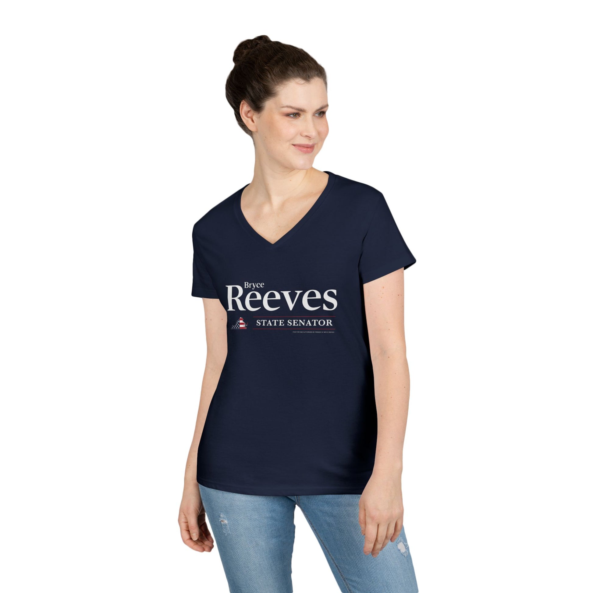 Bryce Reeves Logo Women's V-Neck T-Shirt - Sweet Baby Jeez Teez