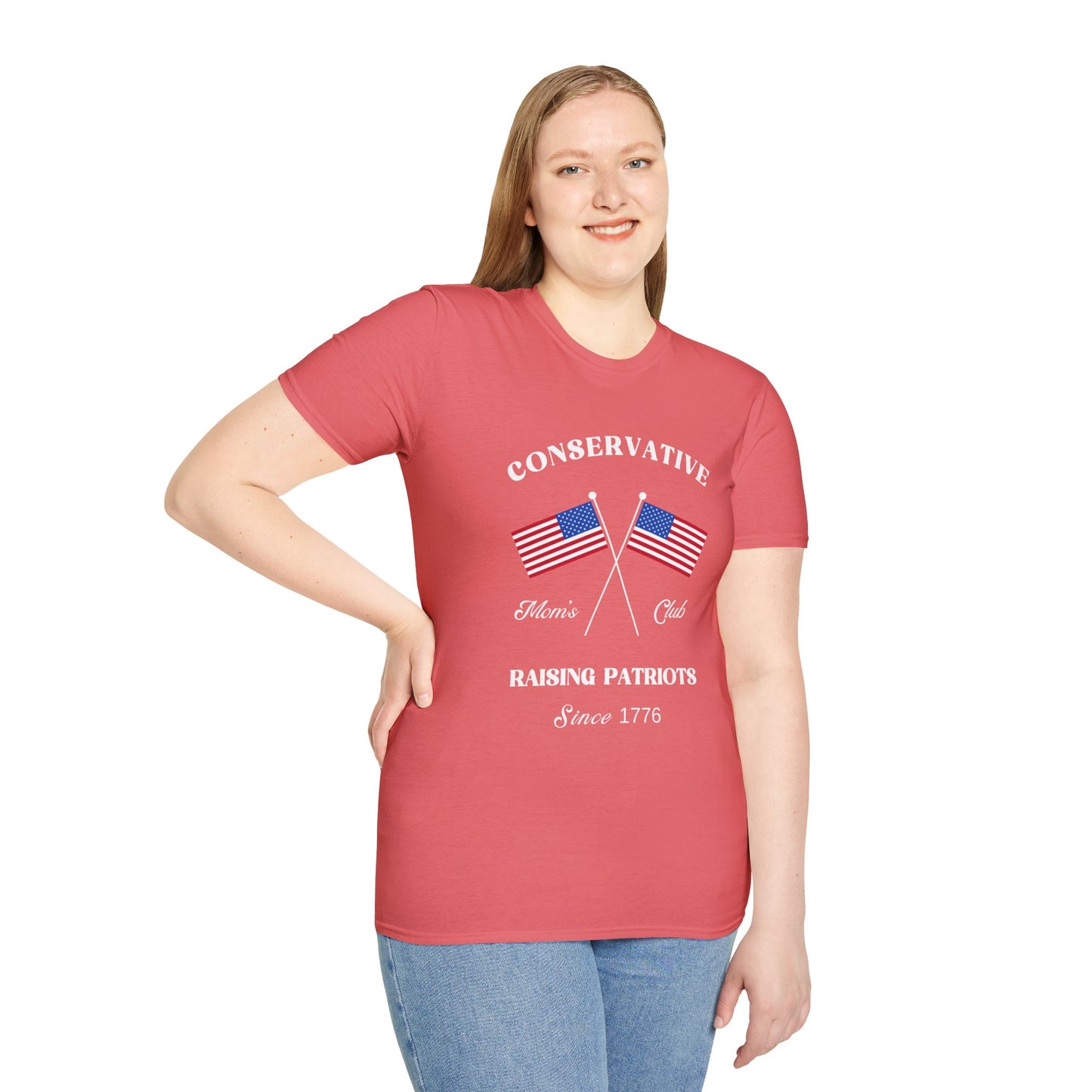 Conservative Mom's Club Women's Plus/Relaxed Tshirt (White Logo)