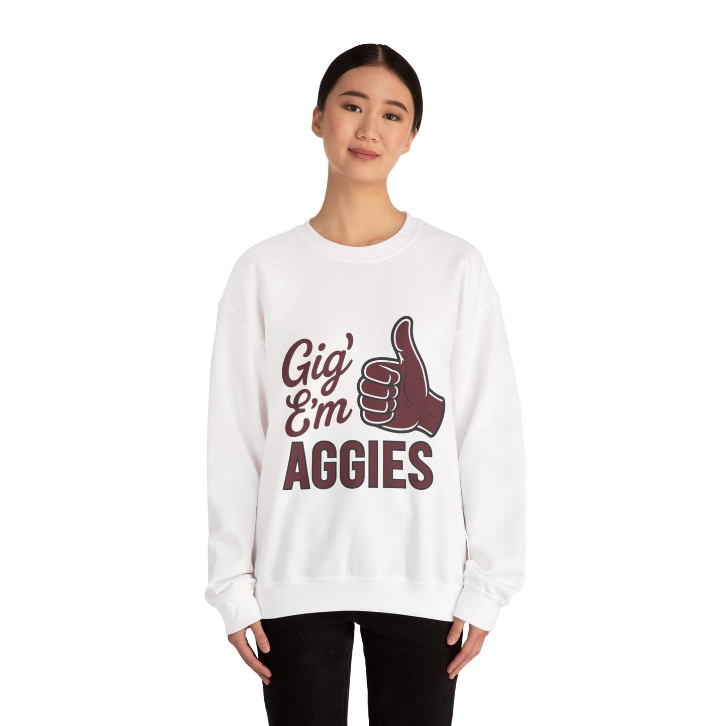 Gig 'Em Aggies Texas A&M Unisex Crewneck Sweatshirt - Sweet Baby Jeez Teez