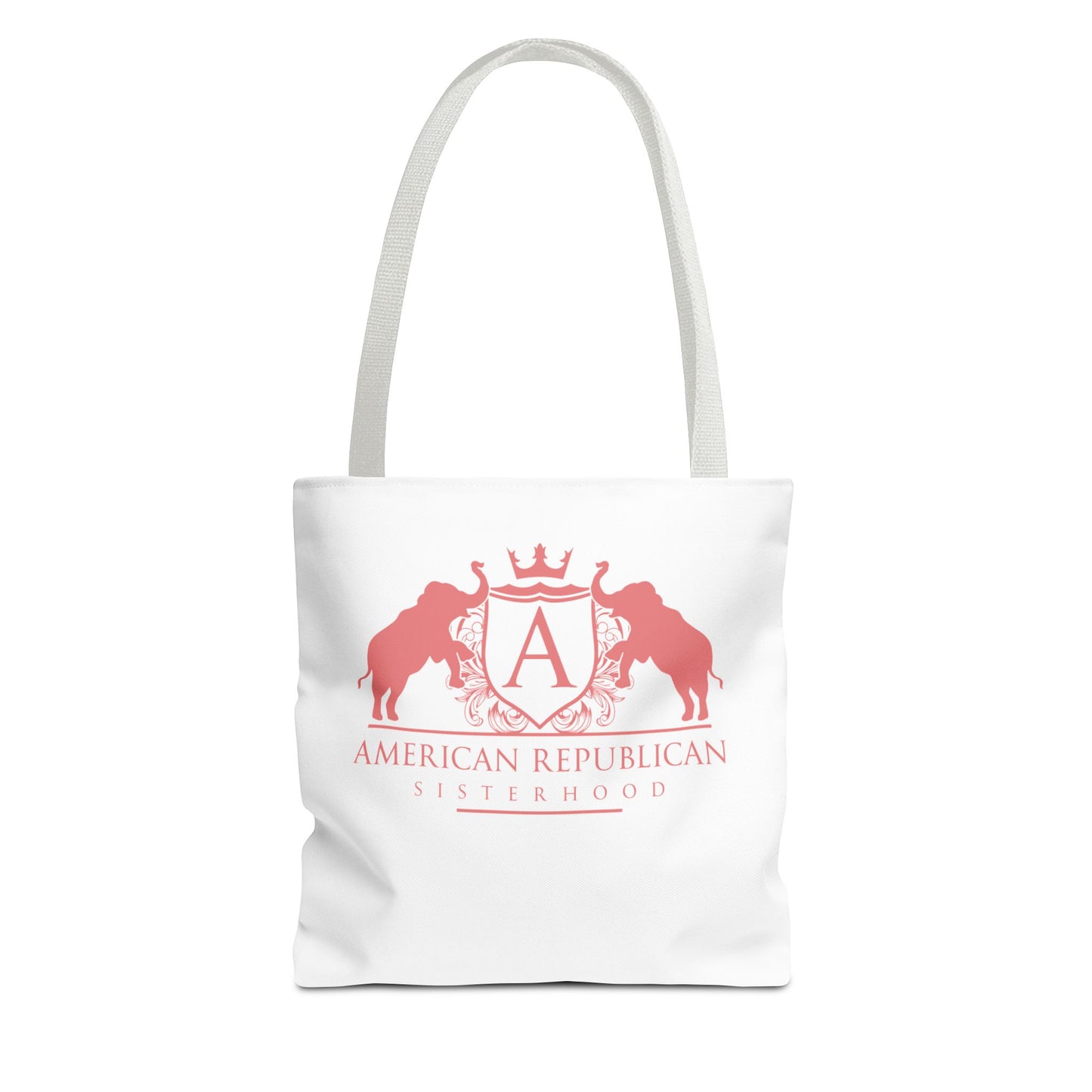 ARS White Tote Bag in 3  Sizes (ARS - Coral Logo) - Sweet Baby Jeez Teez