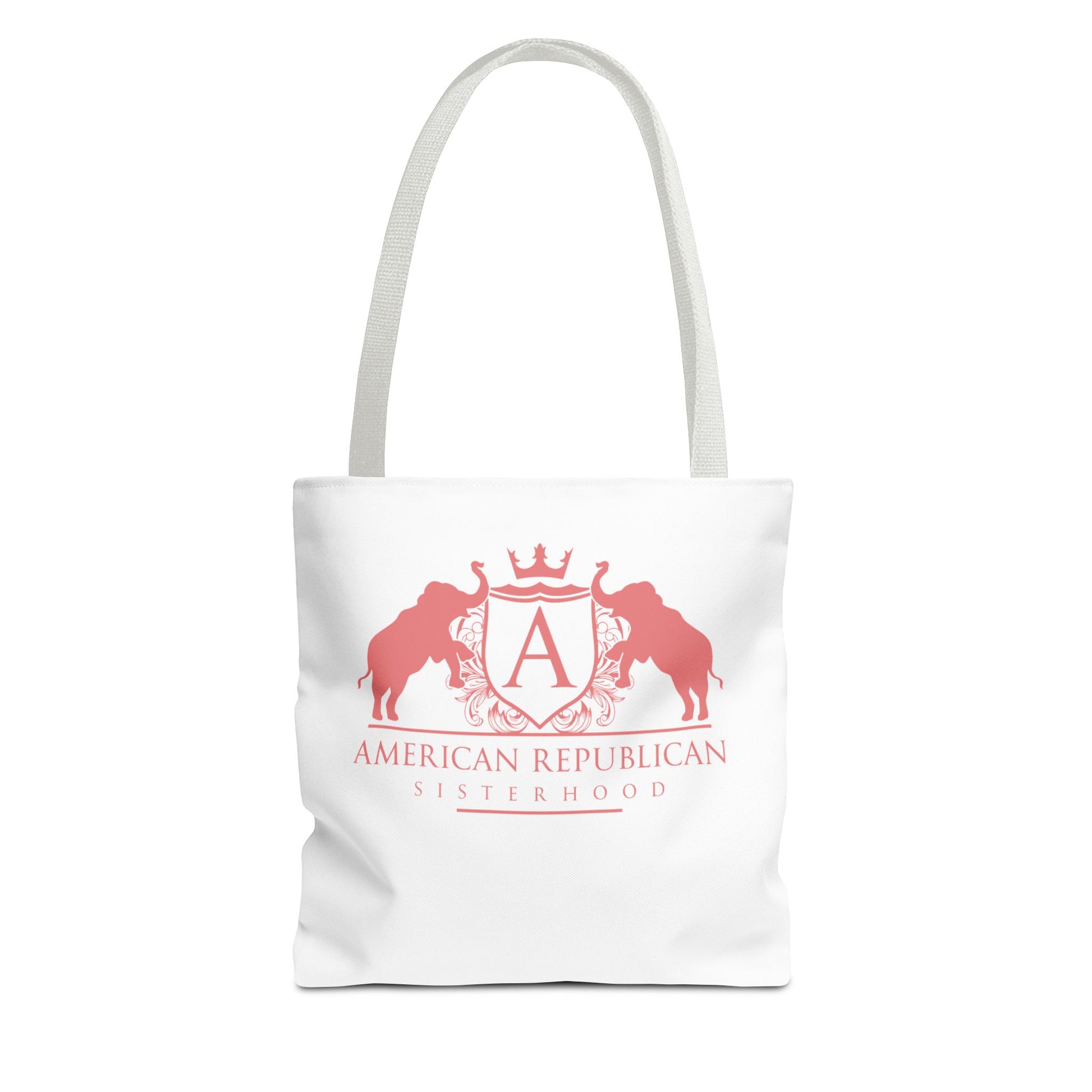 ARS White Tote Bag in 3  Sizes (ARS - Coral Logo) - Sweet Baby Jeez Teez