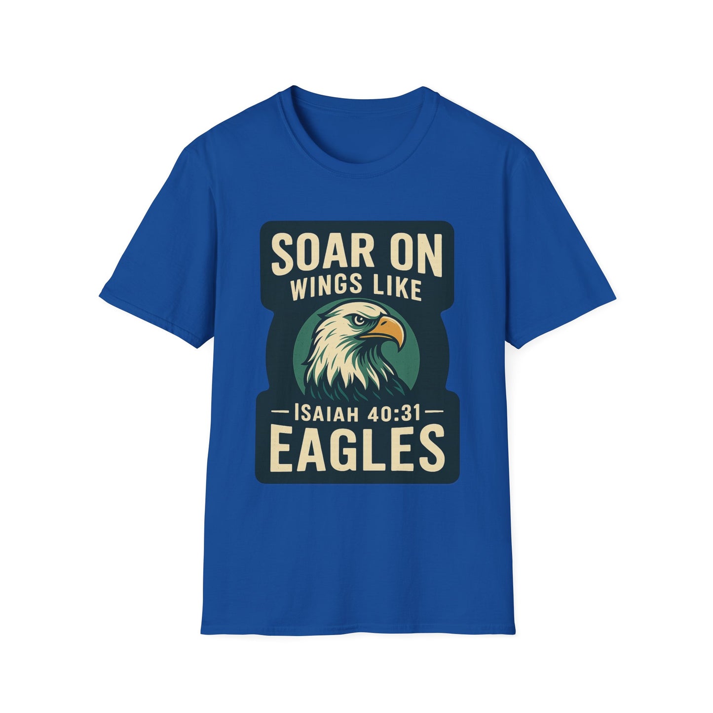 "Isiah 40:31" Soar on Wings Bible Verse Softstyle Tshirt