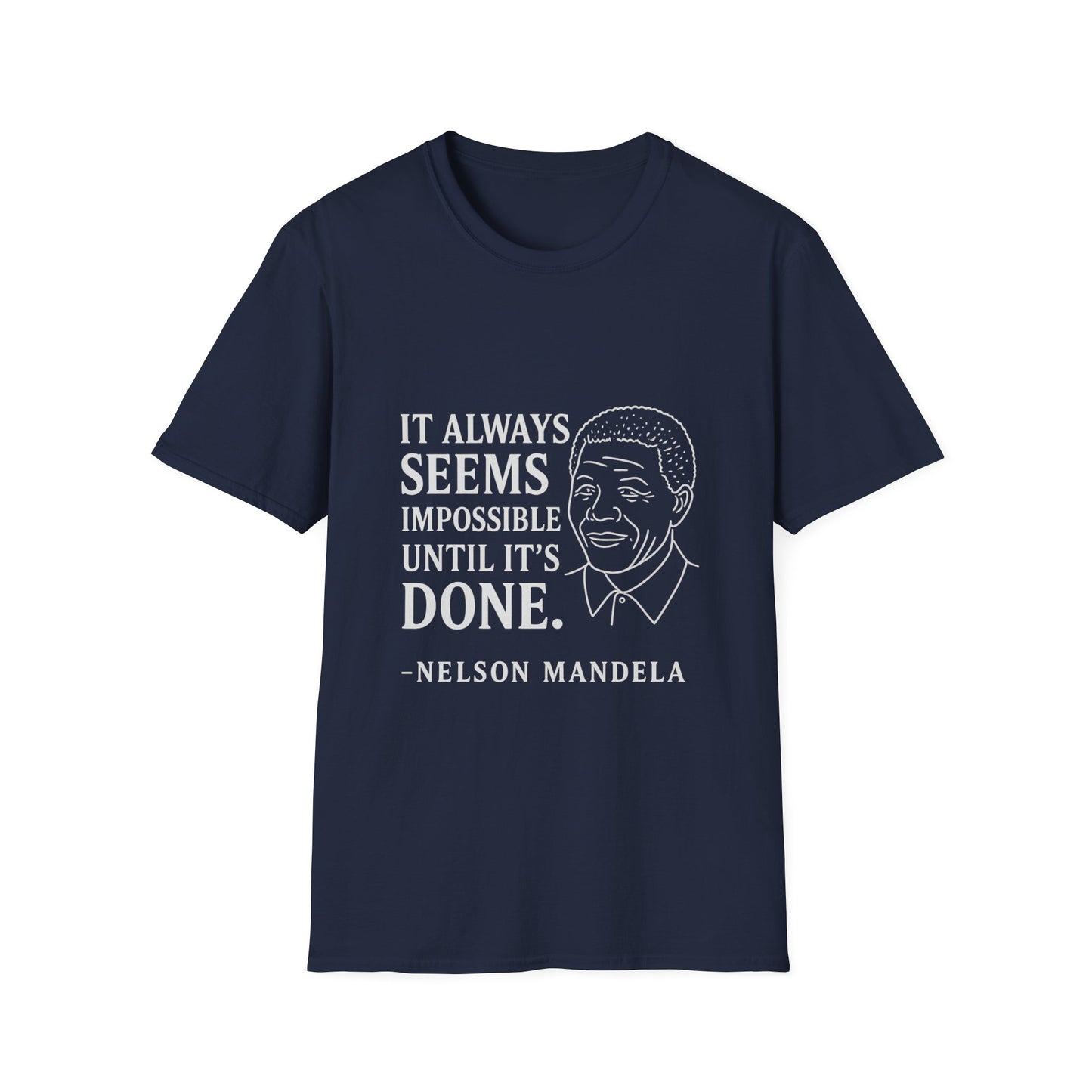 "Seems Impossible" Nelson Mandela Unisex SoftStyle Tshirt (IW Logo)