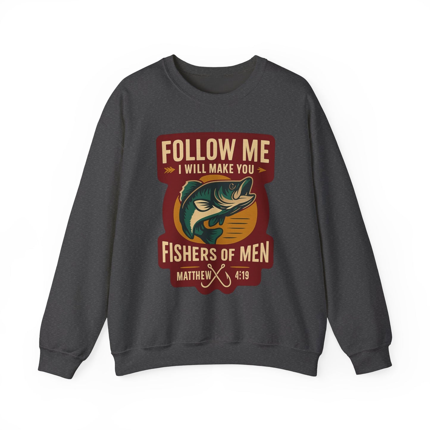 "Follow Me" Fisherman Bible Verse Crewneck Sweatshirt