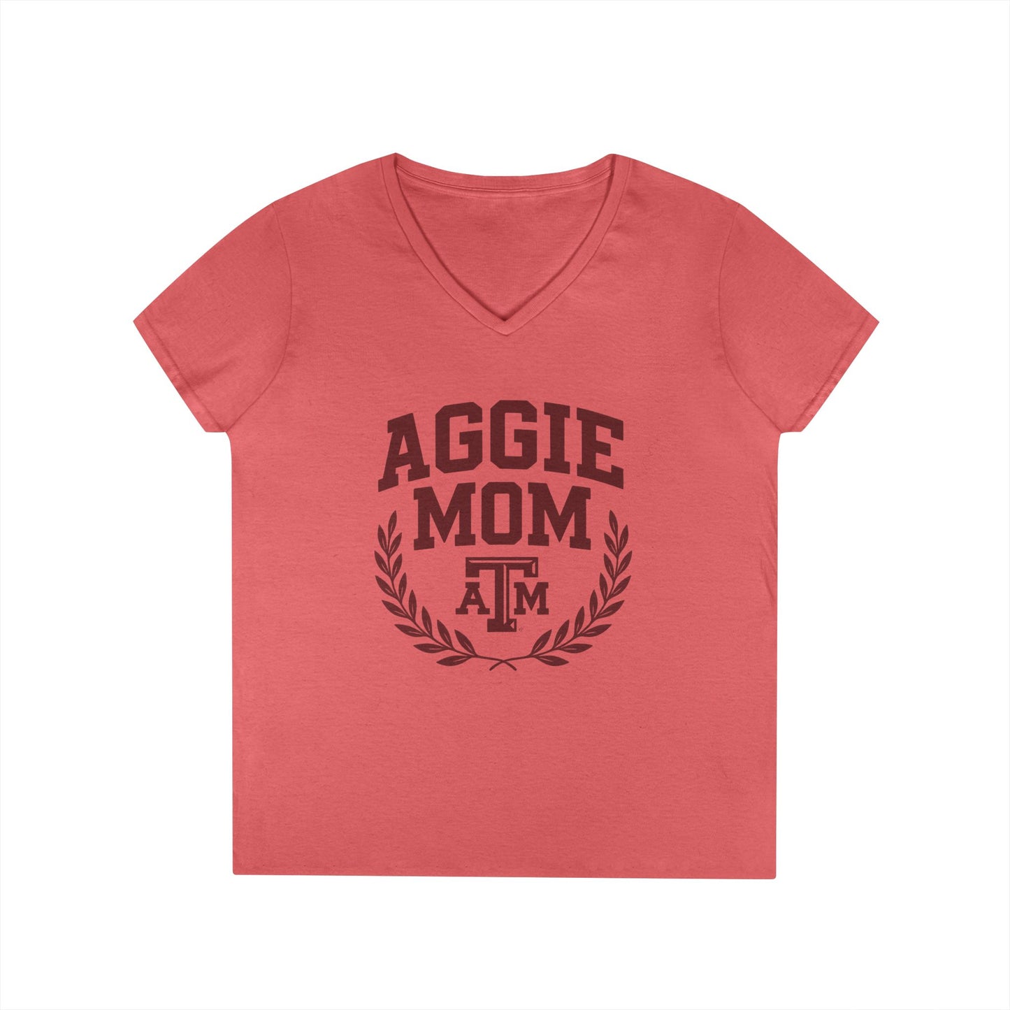 Aggie Mom Texas A&M Women's Semi-Fitted V-Neck T-Shirt - Sweet Baby Jeez Teez
