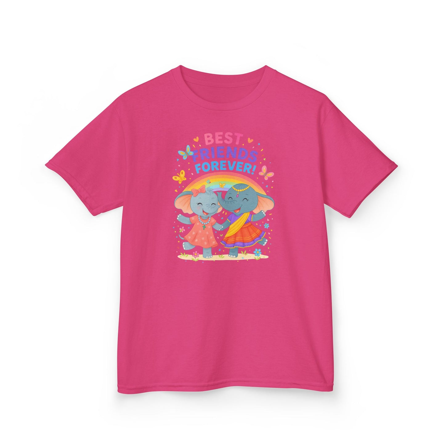 Ellalee the Elephant (TM) and Raja, Best Friends Forever Kids Tshirt