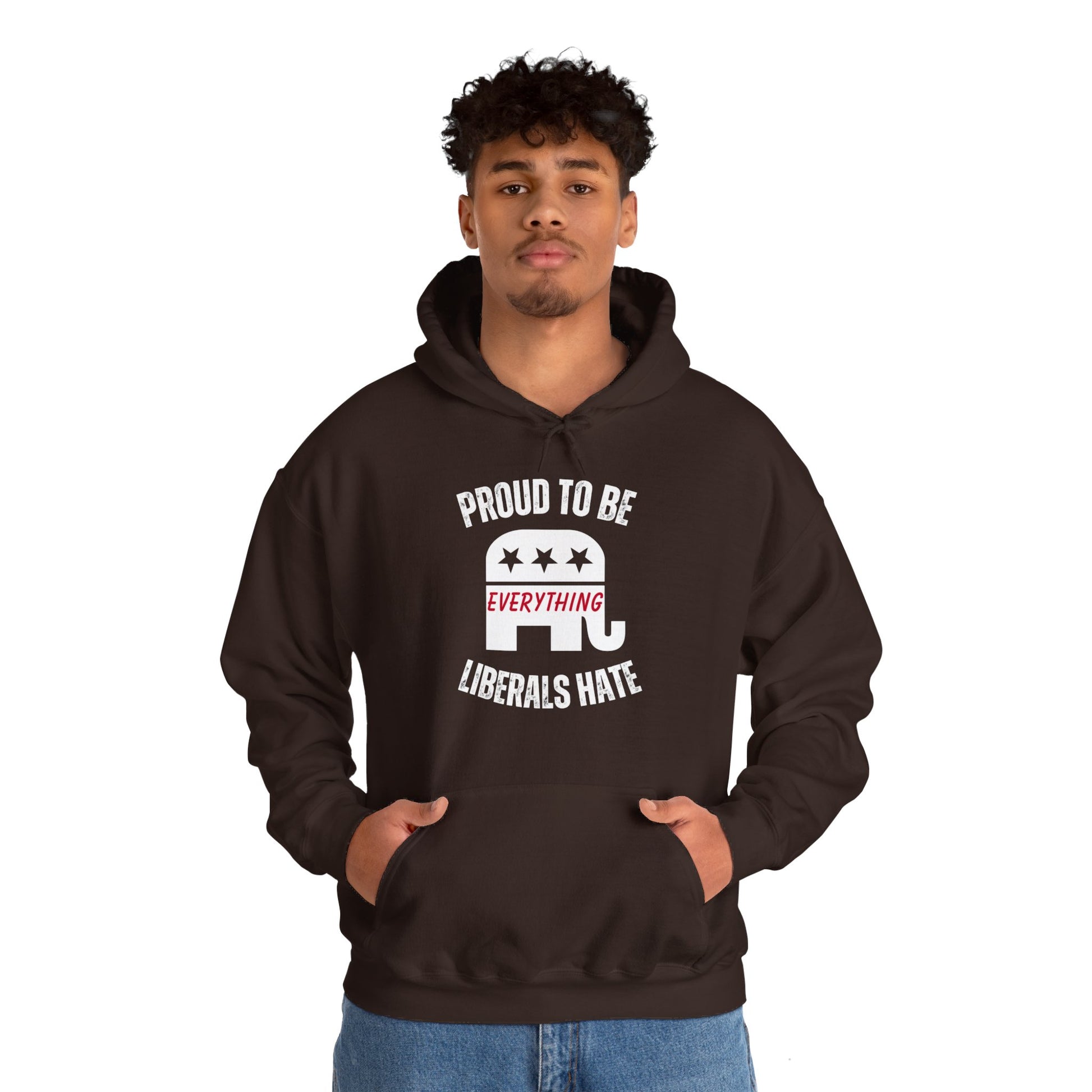 Proud to Be Men's Hoodie (White Logo) - Sweet Baby Jeez Teez