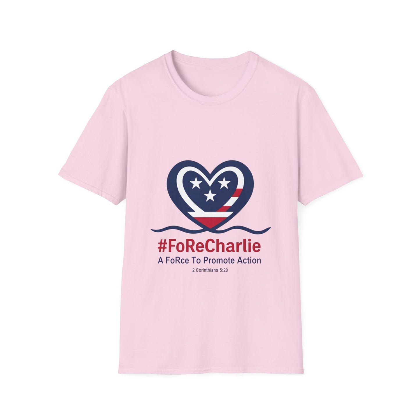 "FoRe Charlie" Ambassador Pageant Memorial Tshirt of Charlie Kirk (Heart Logo)