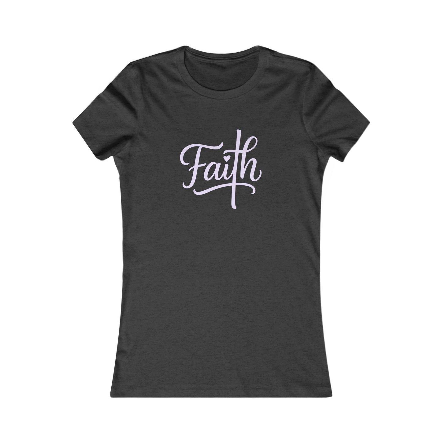 Cross-ed T Faith Christian Women's Fitted Tshirt (Lilac Logo)