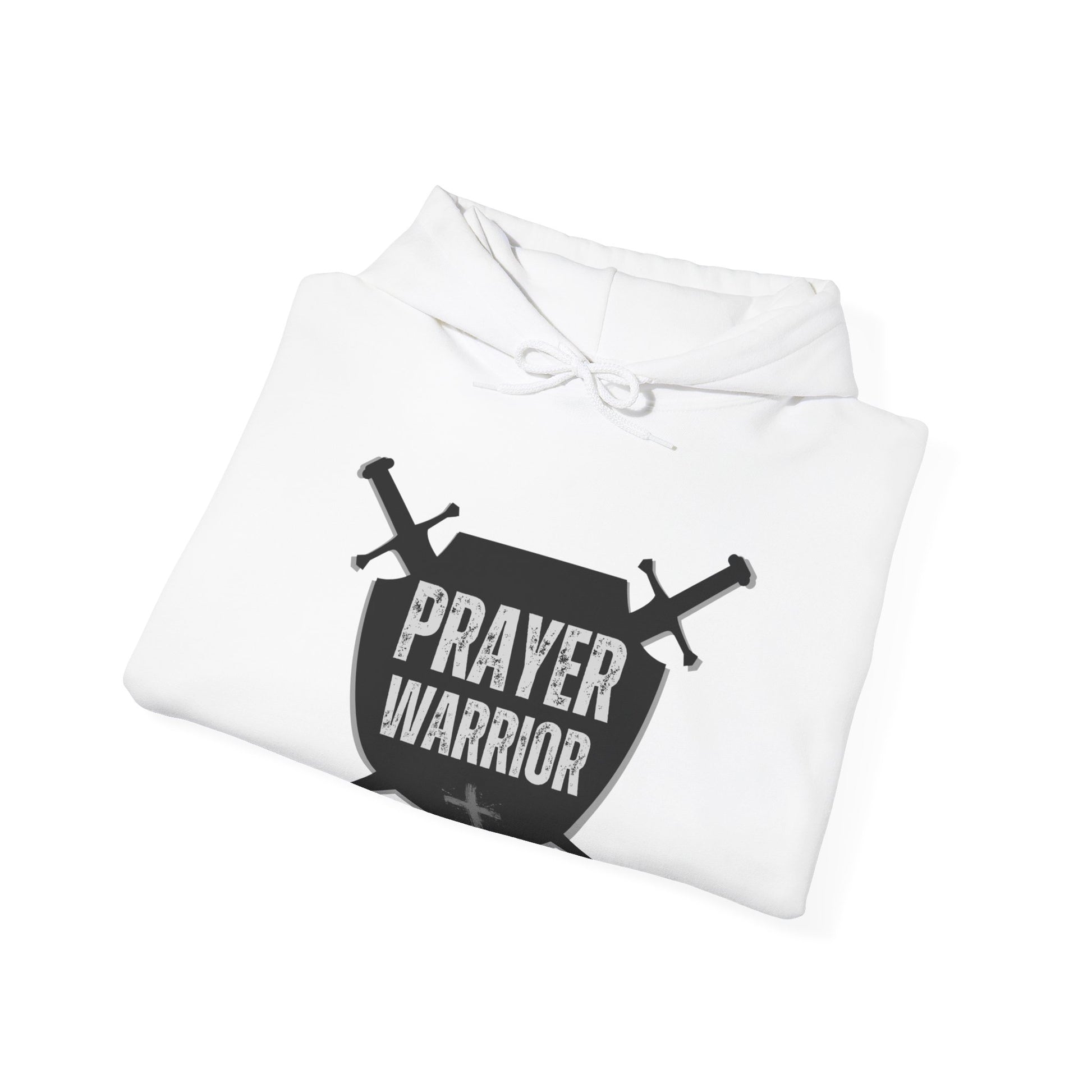 Prayer Warrior Shield Men's Hoodie (Black Logo) - Sweet Baby Jeez Teez