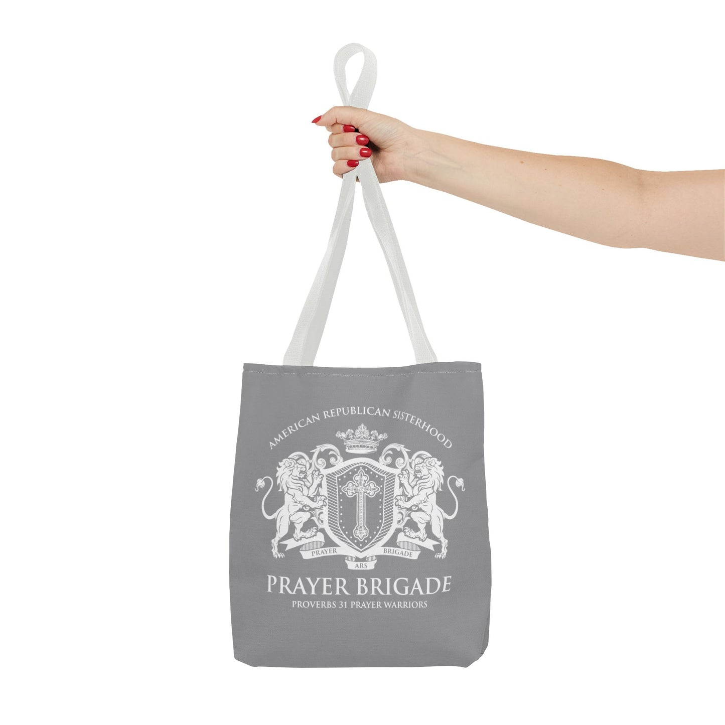 ARS Prayer Brigade Tote Bag (Light Gray with Light Gray Logo)
