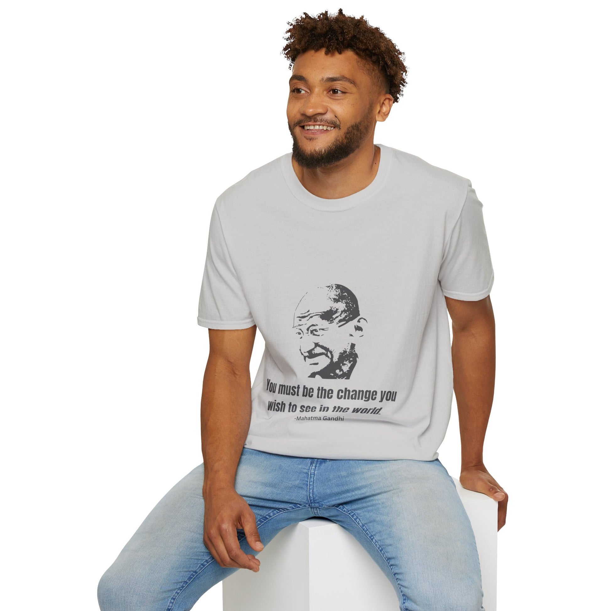 Be the Change Men's Tshirt (IW Gray Logo) - Sweet Baby Jeez Teez