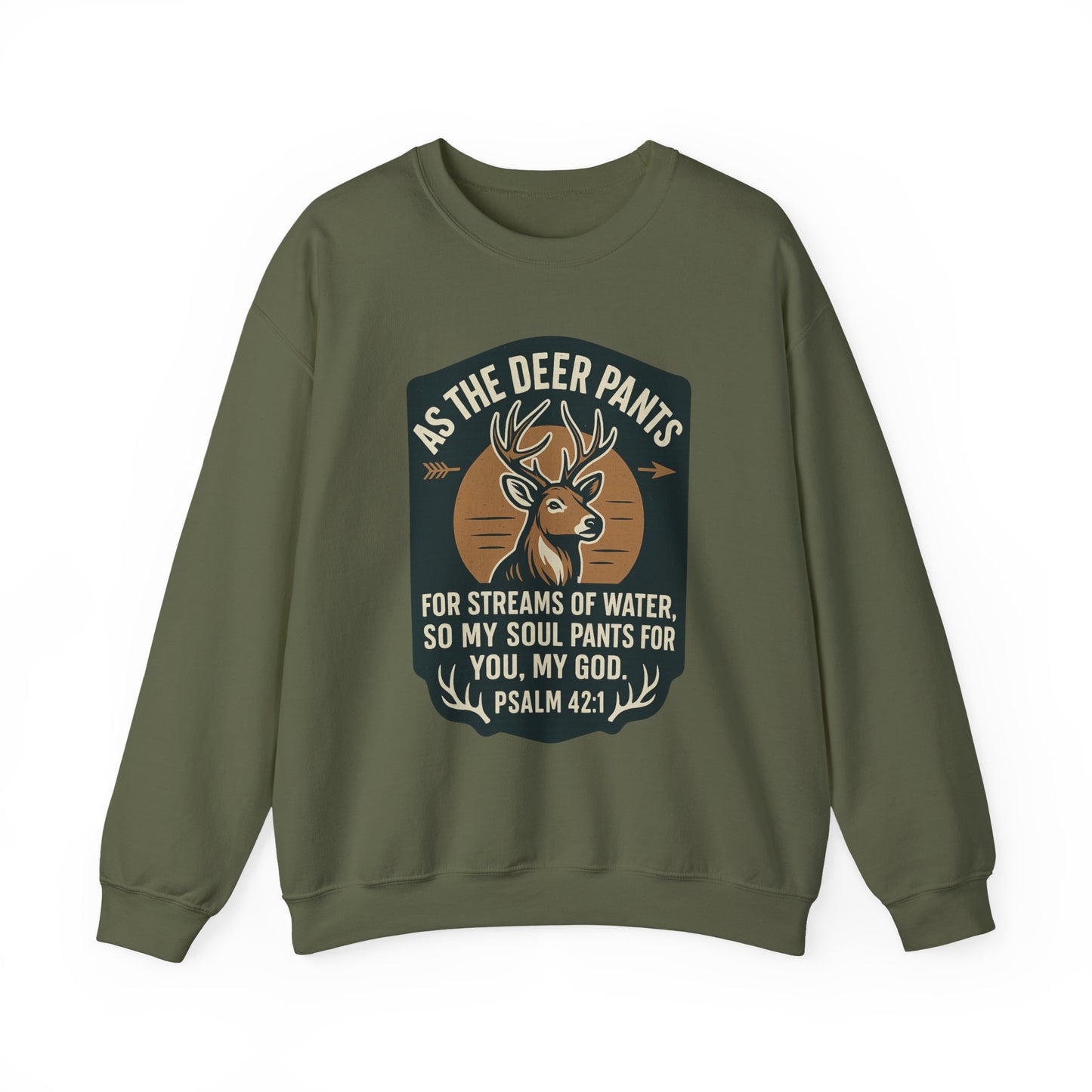 Psalm 42:1 "As the Deer" Bible Verse Cozy Sweatshirt