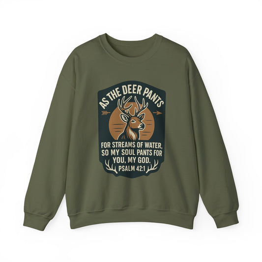 Psalm 42:1 "As the Deer" Bible Verse Cozy Sweatshirt